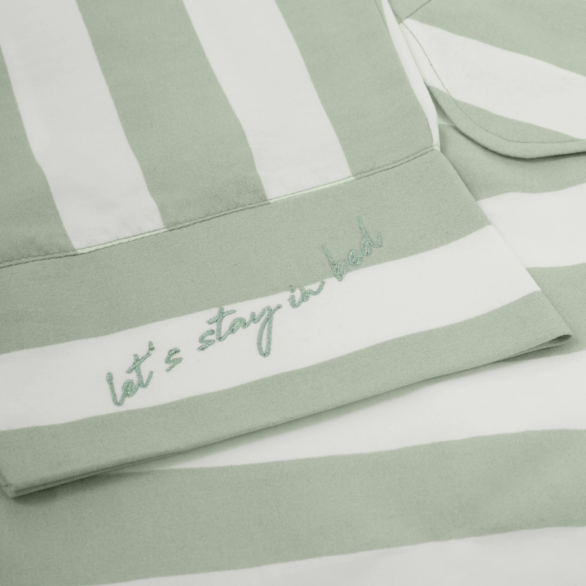 Womens Katie Loxton Green Mist/Off White/Stripe Print Gift Boxed Pyjama Set - Image 3