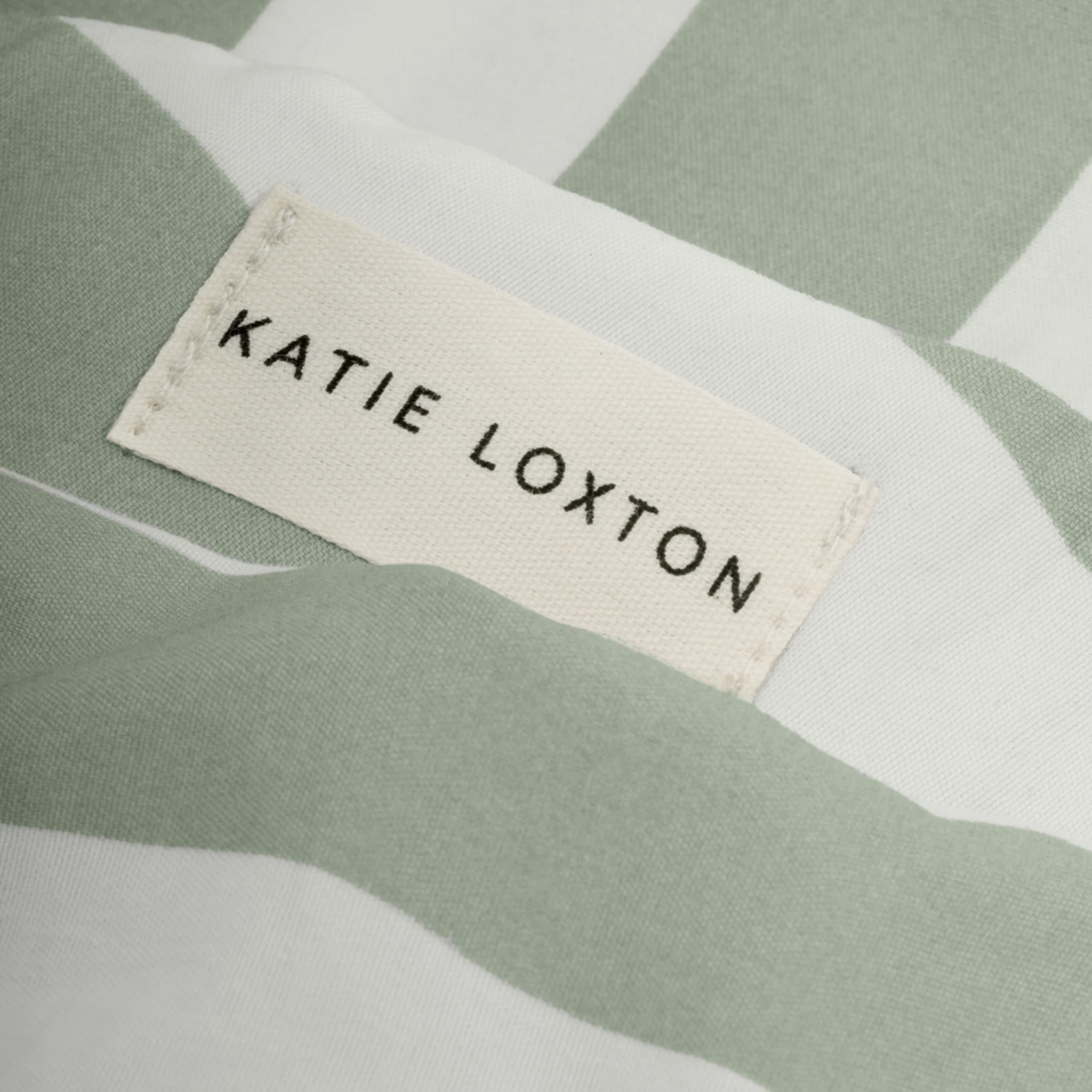 Womens Katie Loxton Green Mist/Off White/Stripe Print Gift Boxed Pyjama Set - Image 4
