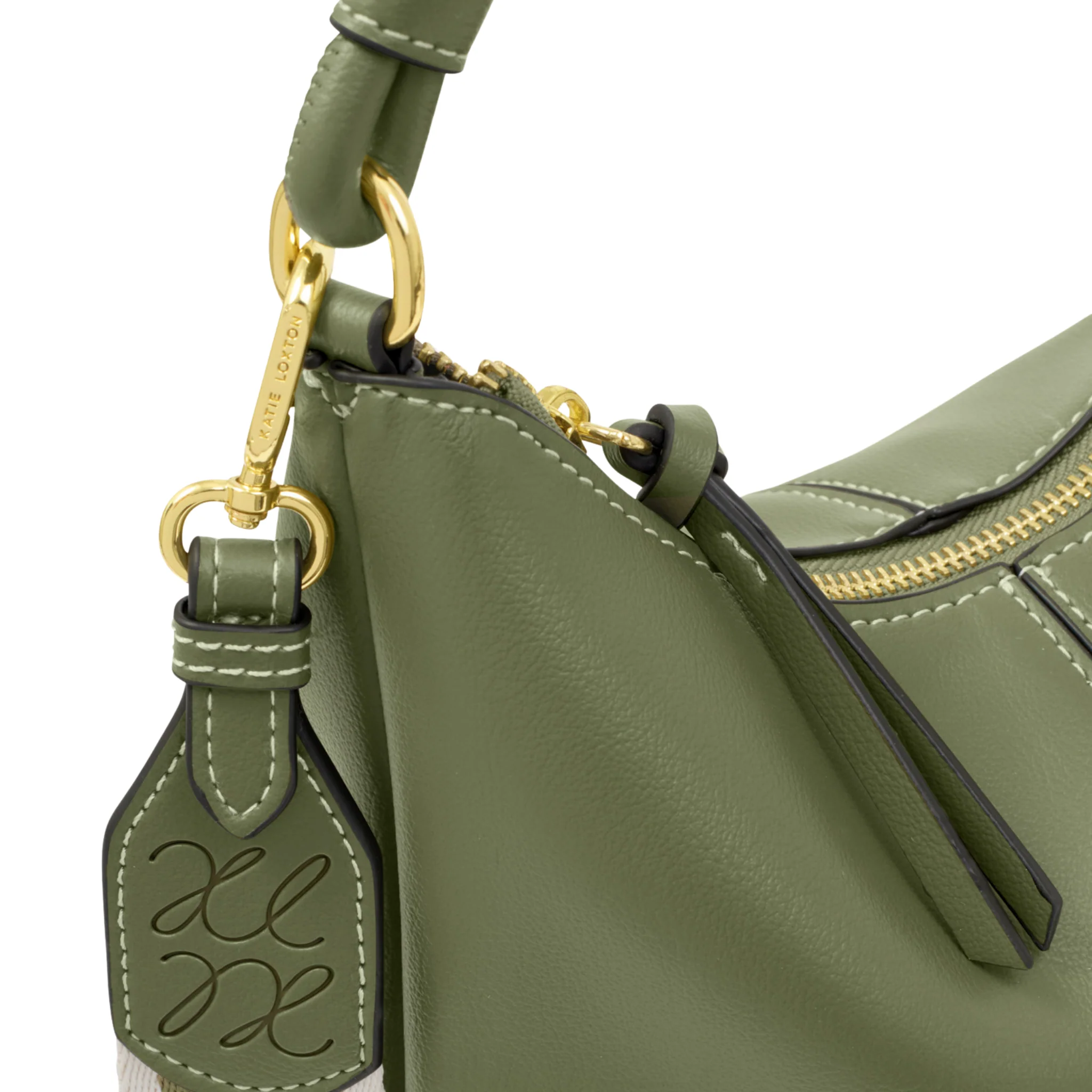 Womens Katie Loxton Khaki Hallie Satchel Bag - Image 3