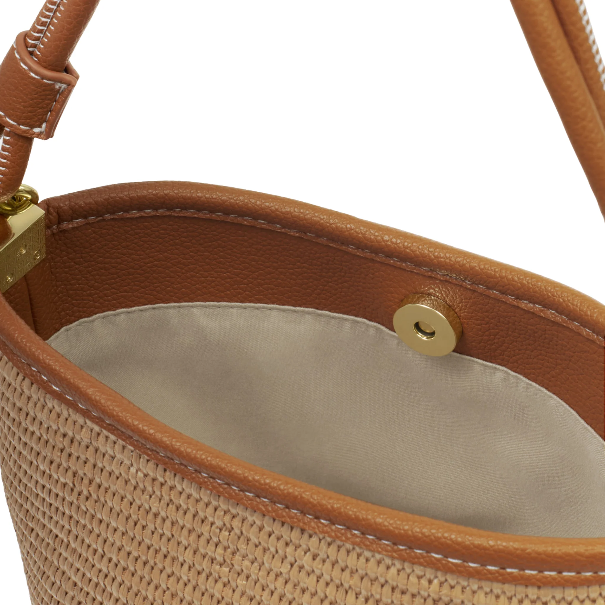 Womens Katie Loxton Natural Raffia/Cognac Sorrento Bucket Bag - Image 4