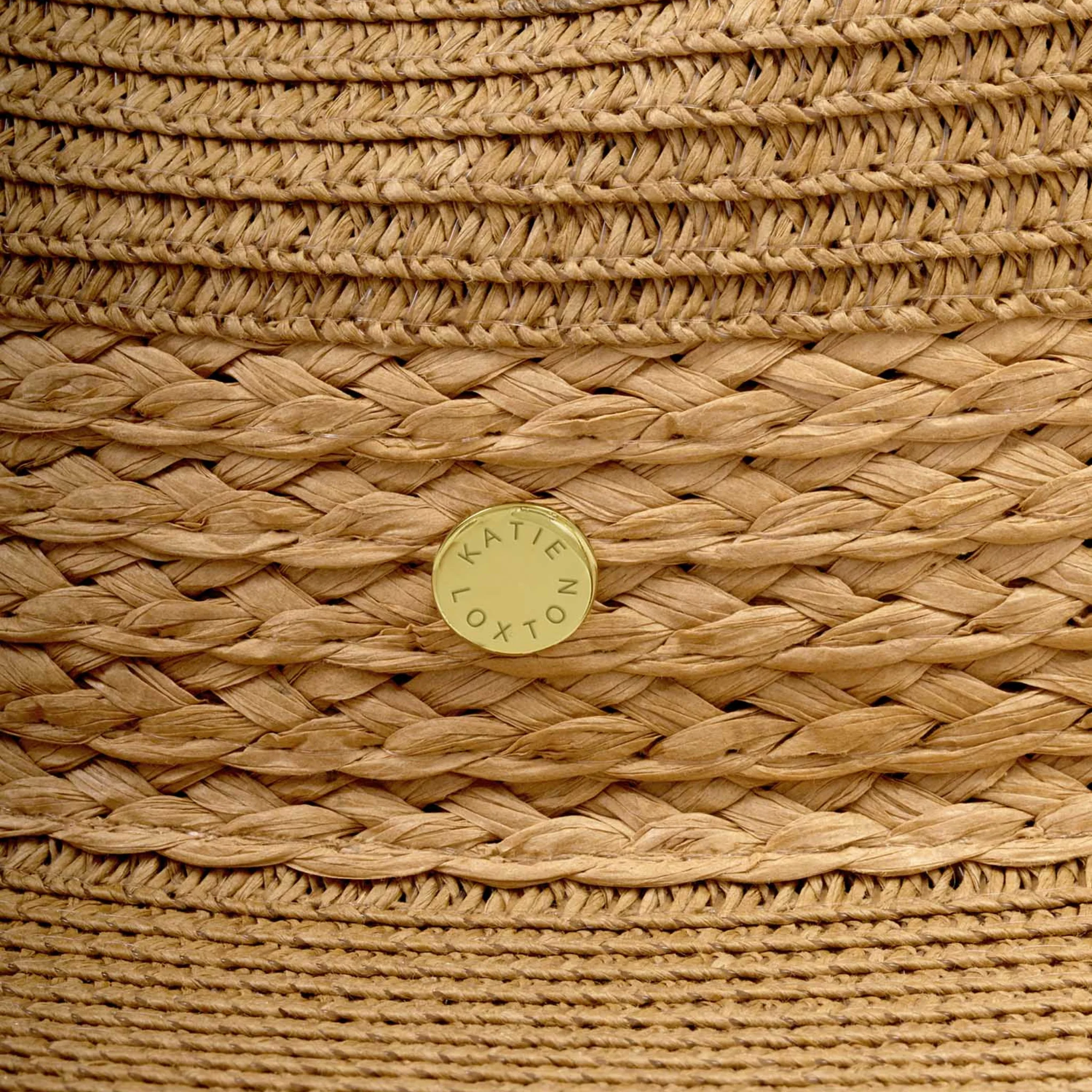 Womens Katie Loxton Natural Straw Adjustable Fedora Hat - Image 3
