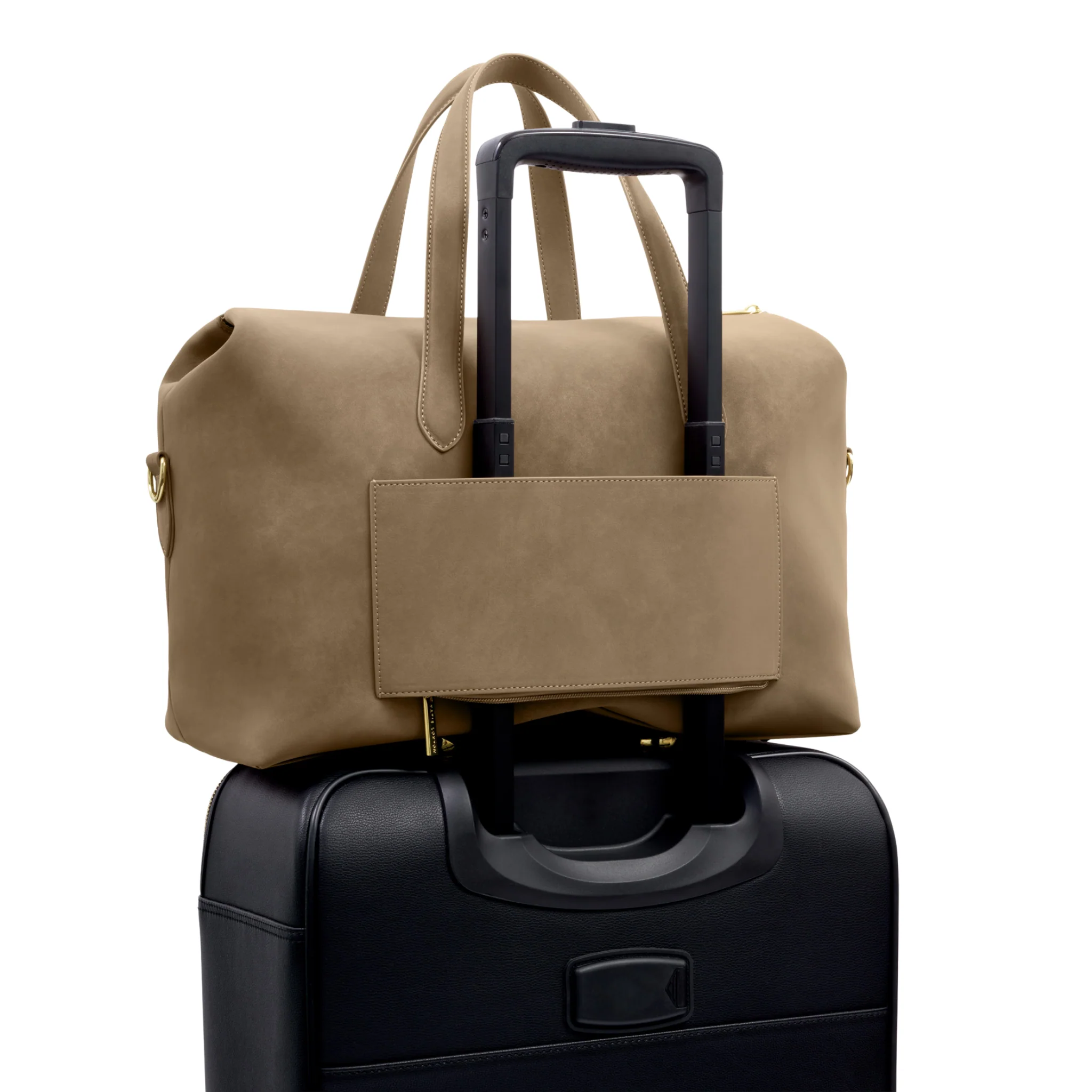 Womens Katie Loxton Taupe Suedette Milan Cabin Bag - Image 2