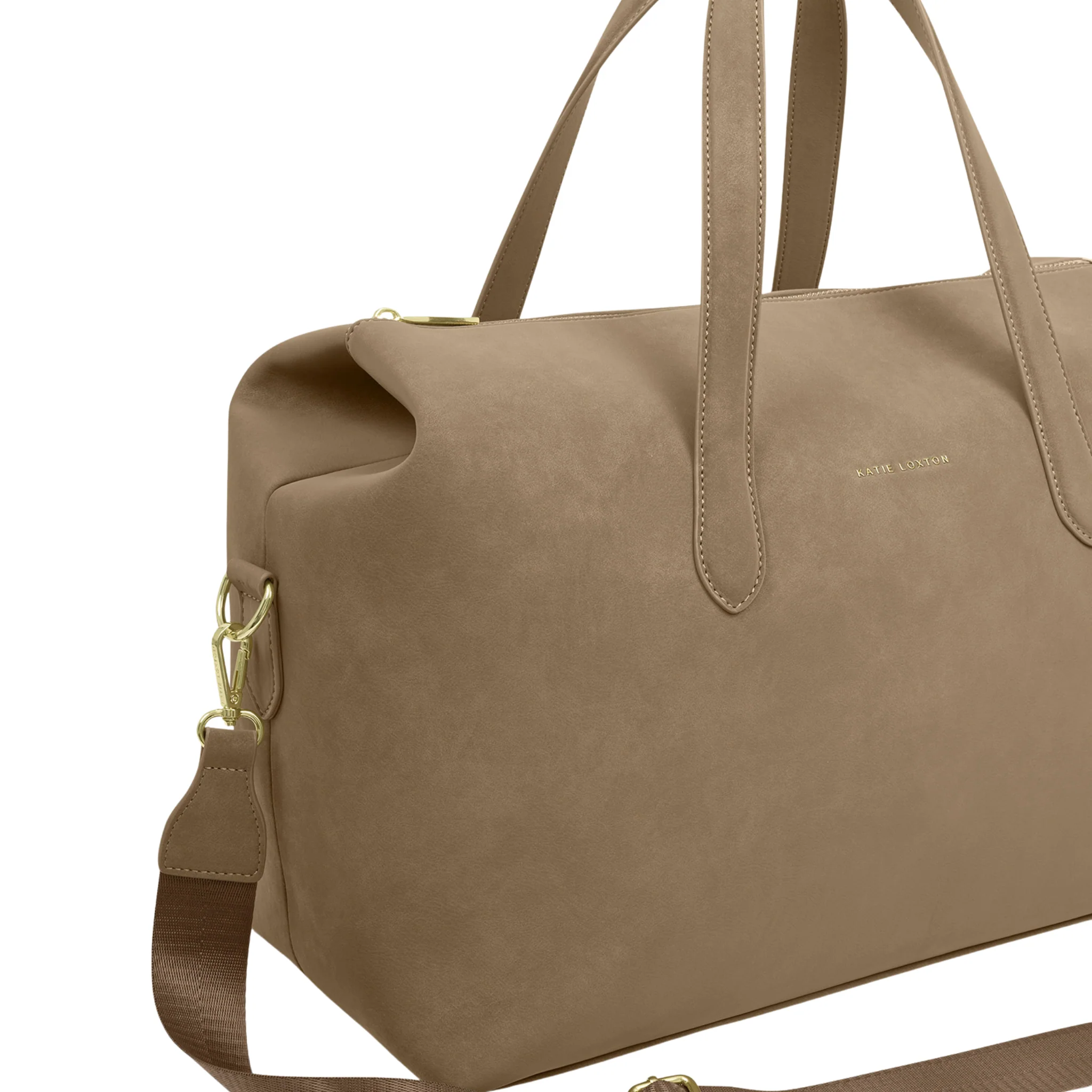 Womens Katie Loxton Taupe Suedette Milan Cabin Bag - Image 4