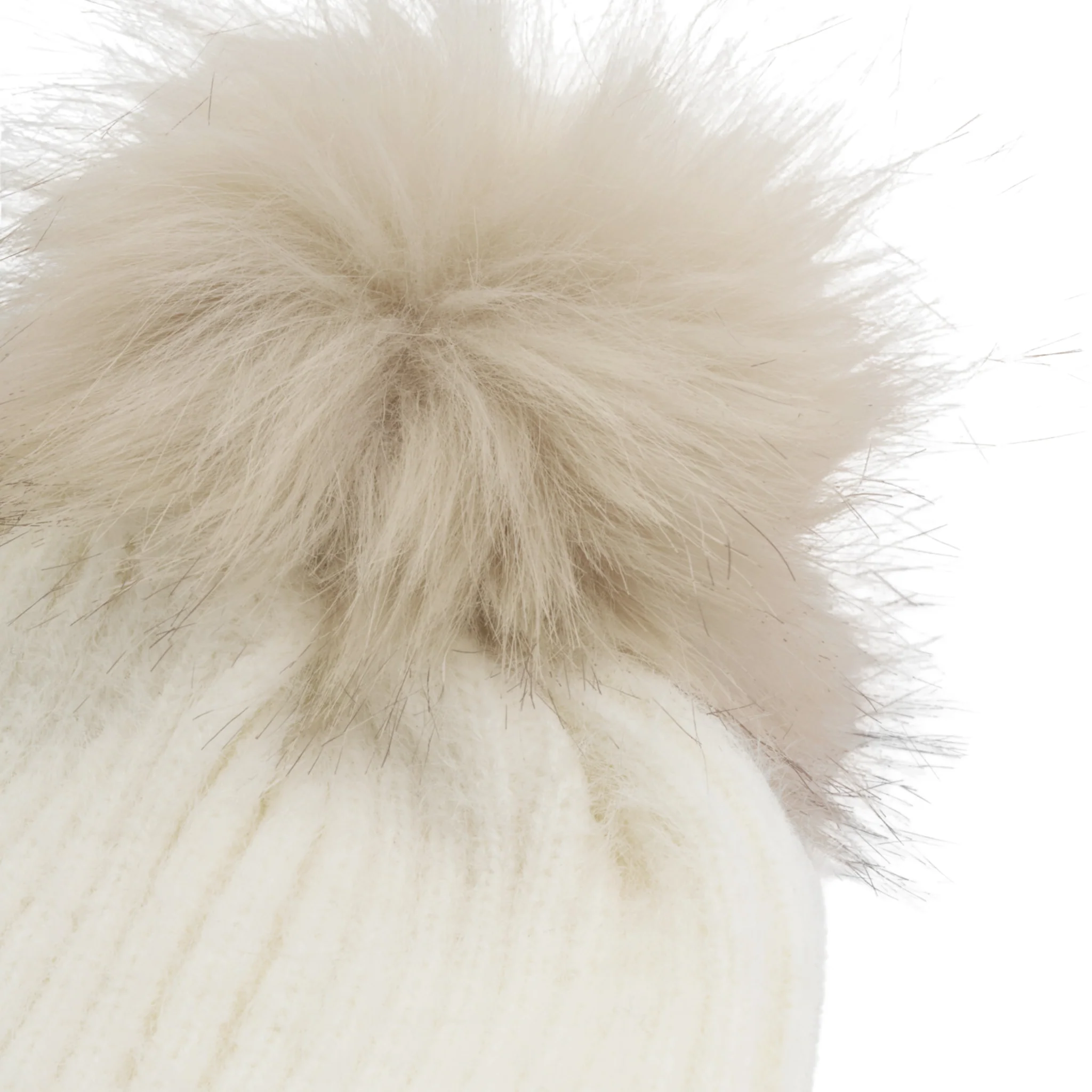 Womens Katie Loxton White Knitted Pom Pom Hat - Image 4