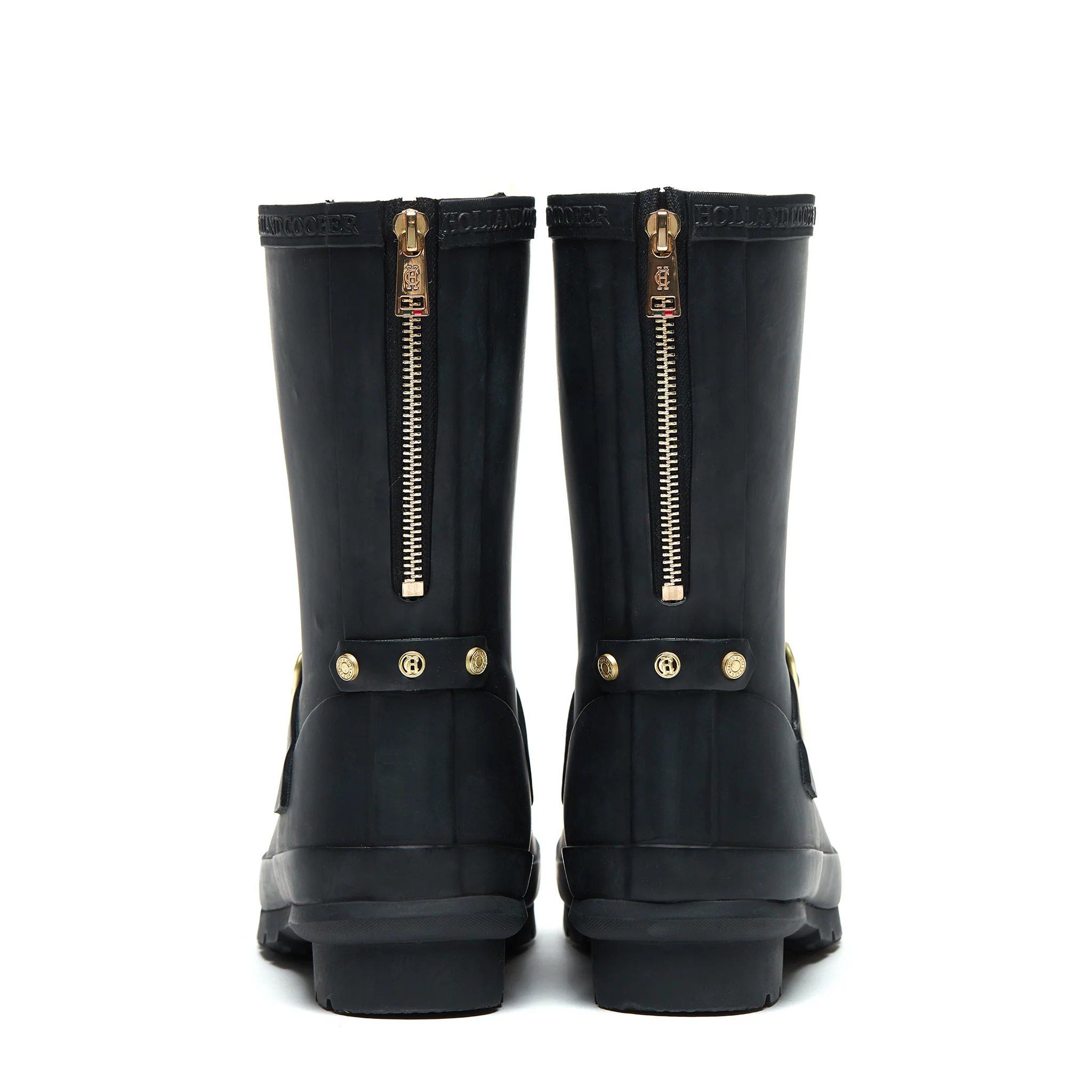 Womens Holland Cooper Matte Black Sherpa Lined Chelsea Wellington Boots - Image 3