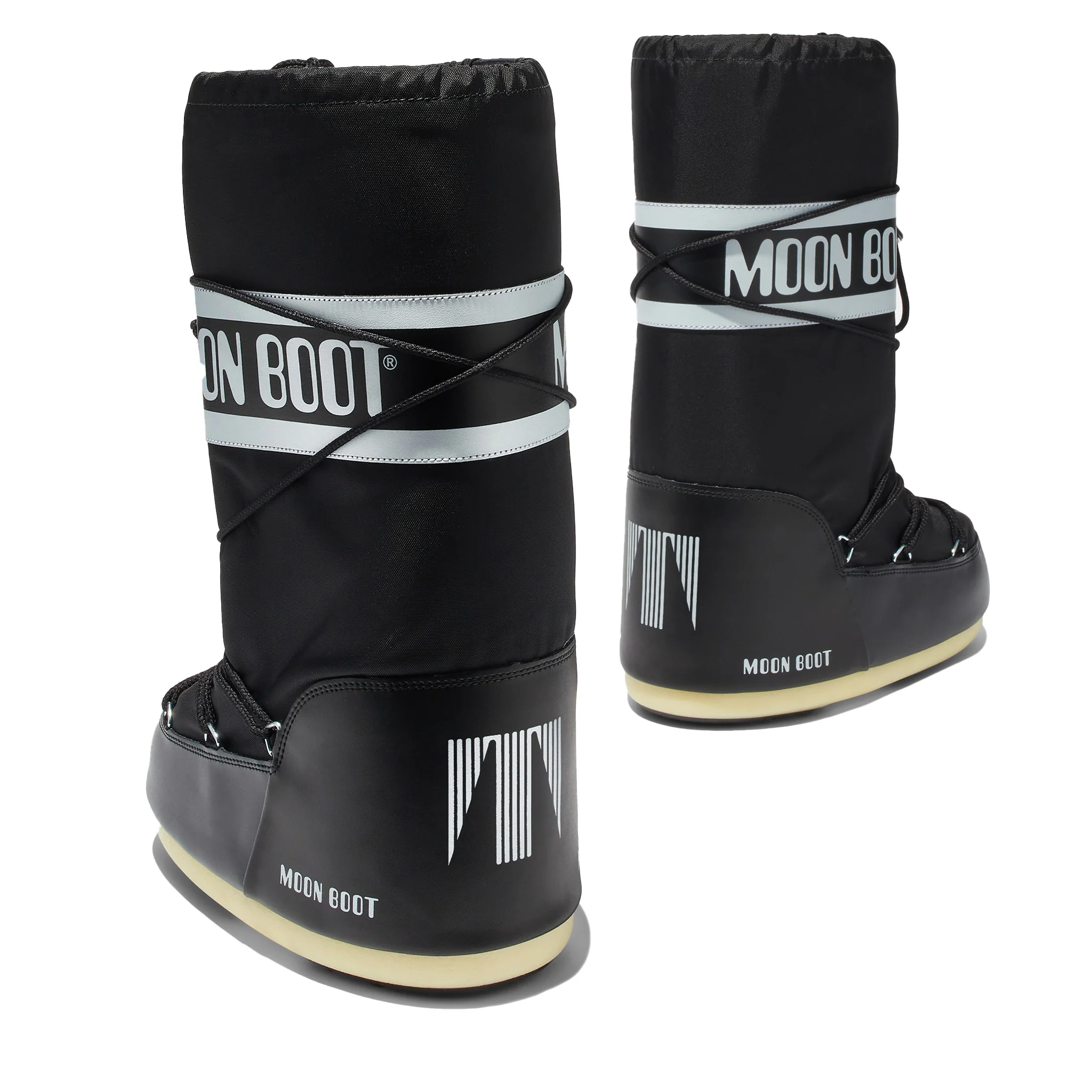 Womens Moon Boot Black Icon Nylon Boots - Image 3