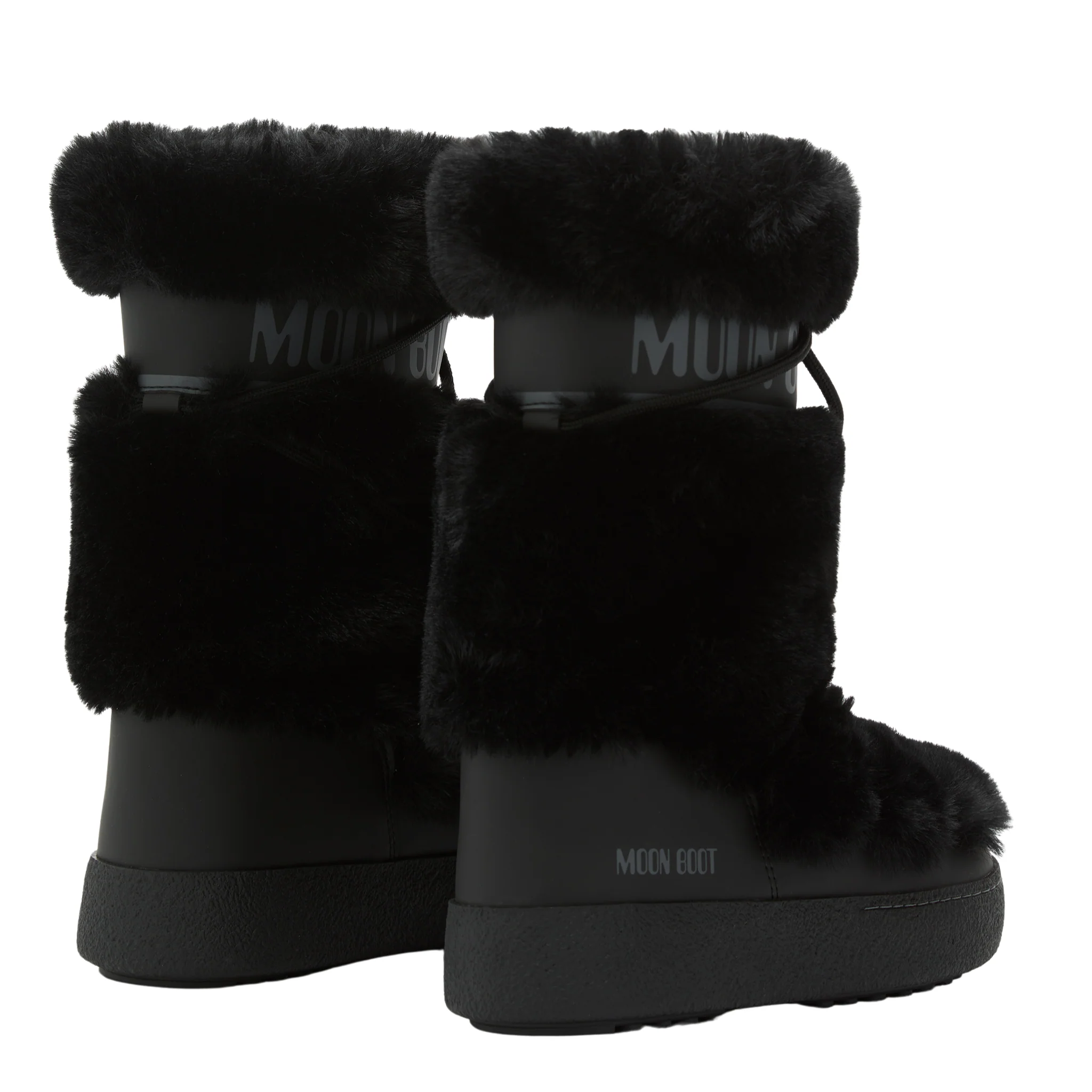 Womens Moon Boot Black LTRACK Faux Fur High WP Boots - Image 2
