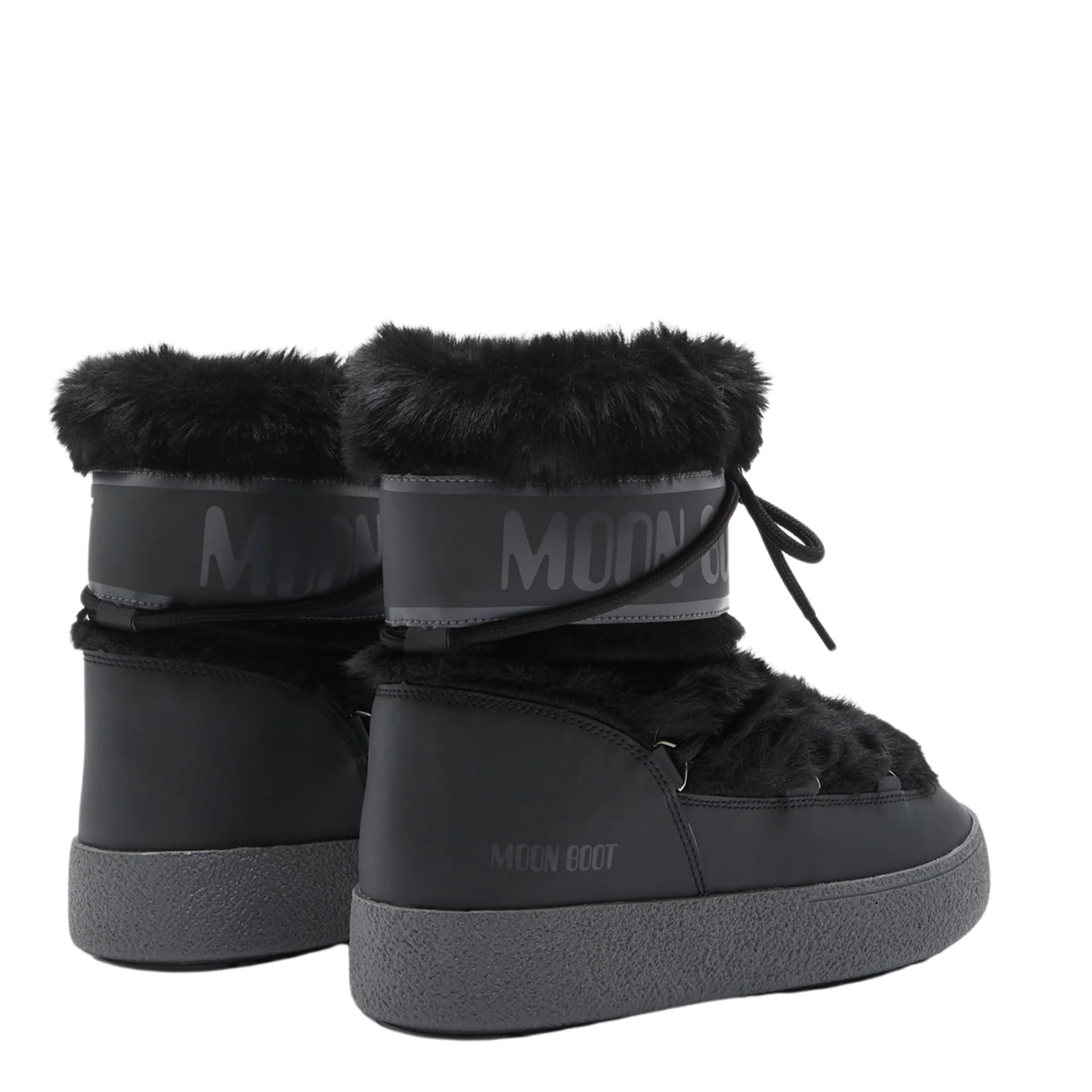 Womens Moon Boot Black LTRACK Faux Fur WP Boots - Image 2