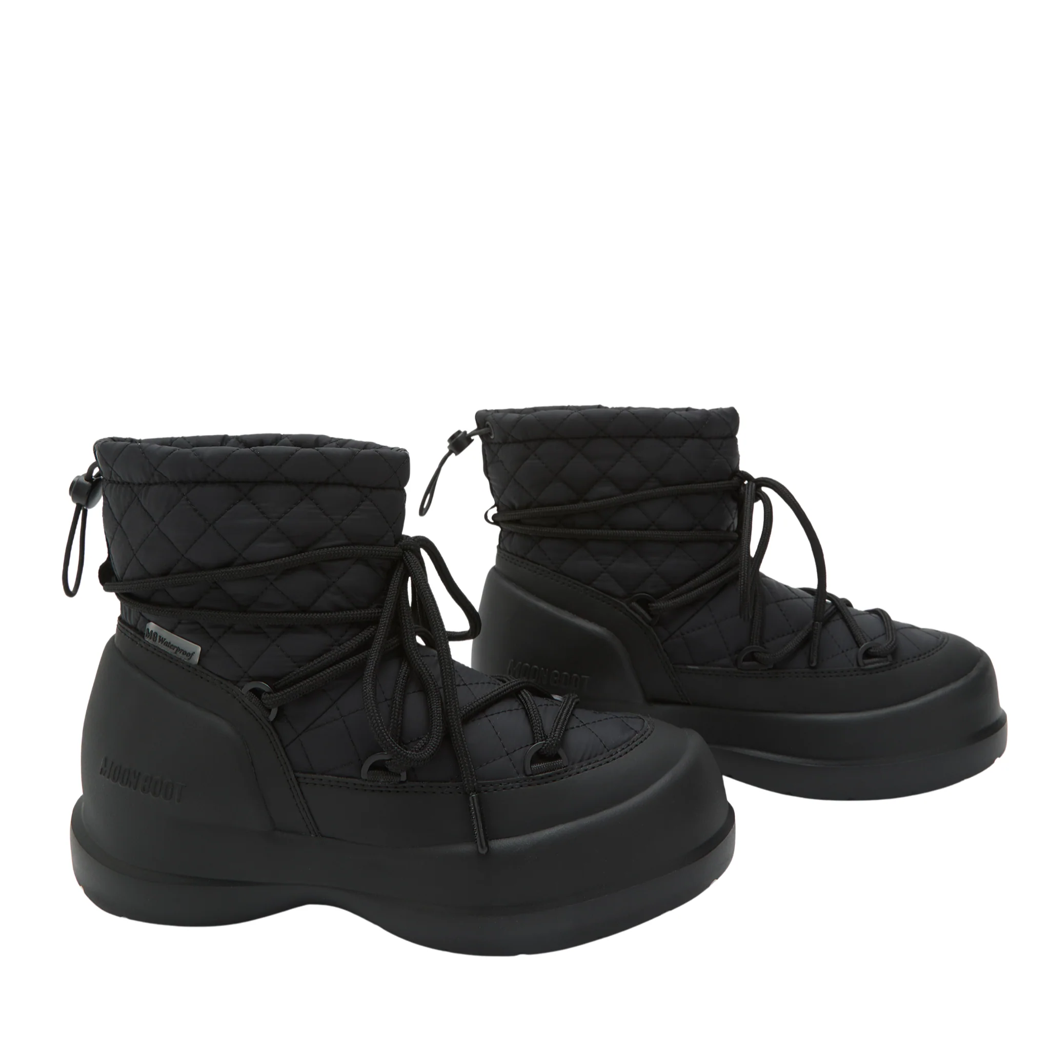 Womens Moon Boot Black Mezzaluna Quilted Mid WP Boots - Image 3