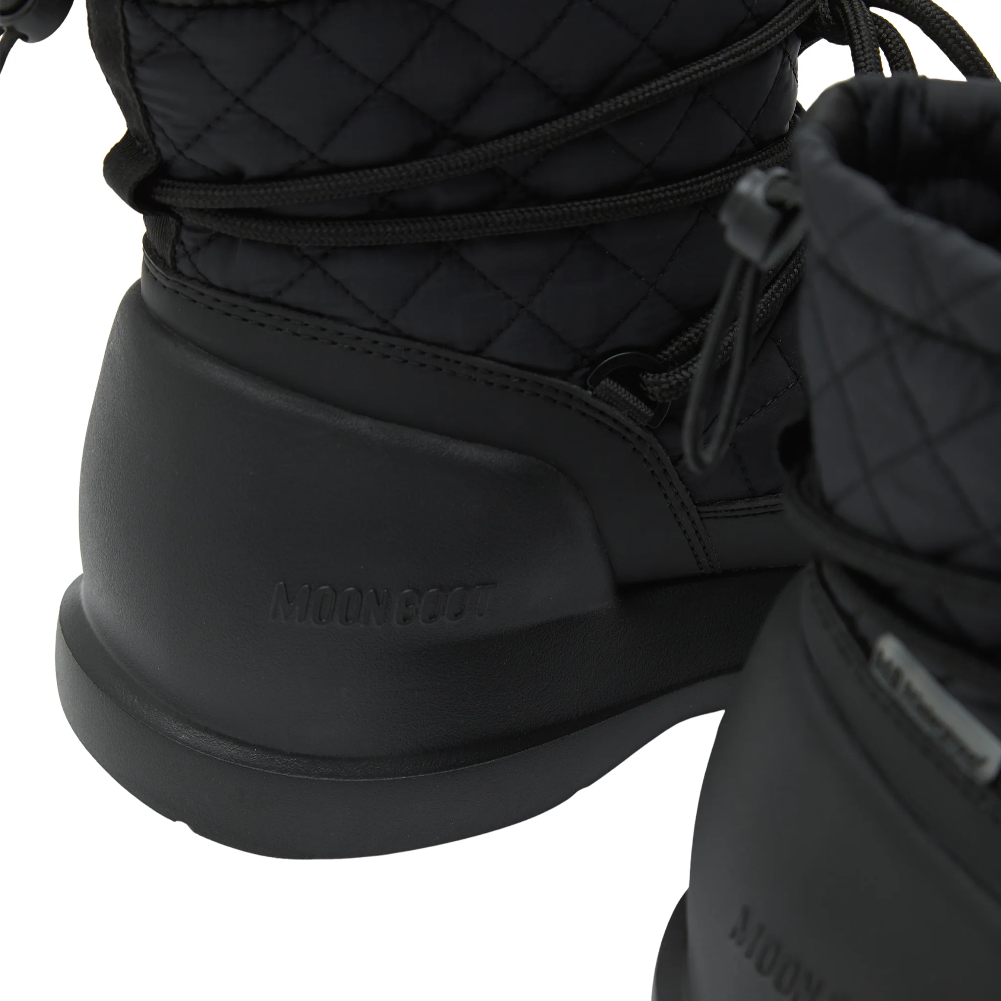 Womens Moon Boot Black Mezzaluna Quilted Mid WP Boots - Image 4