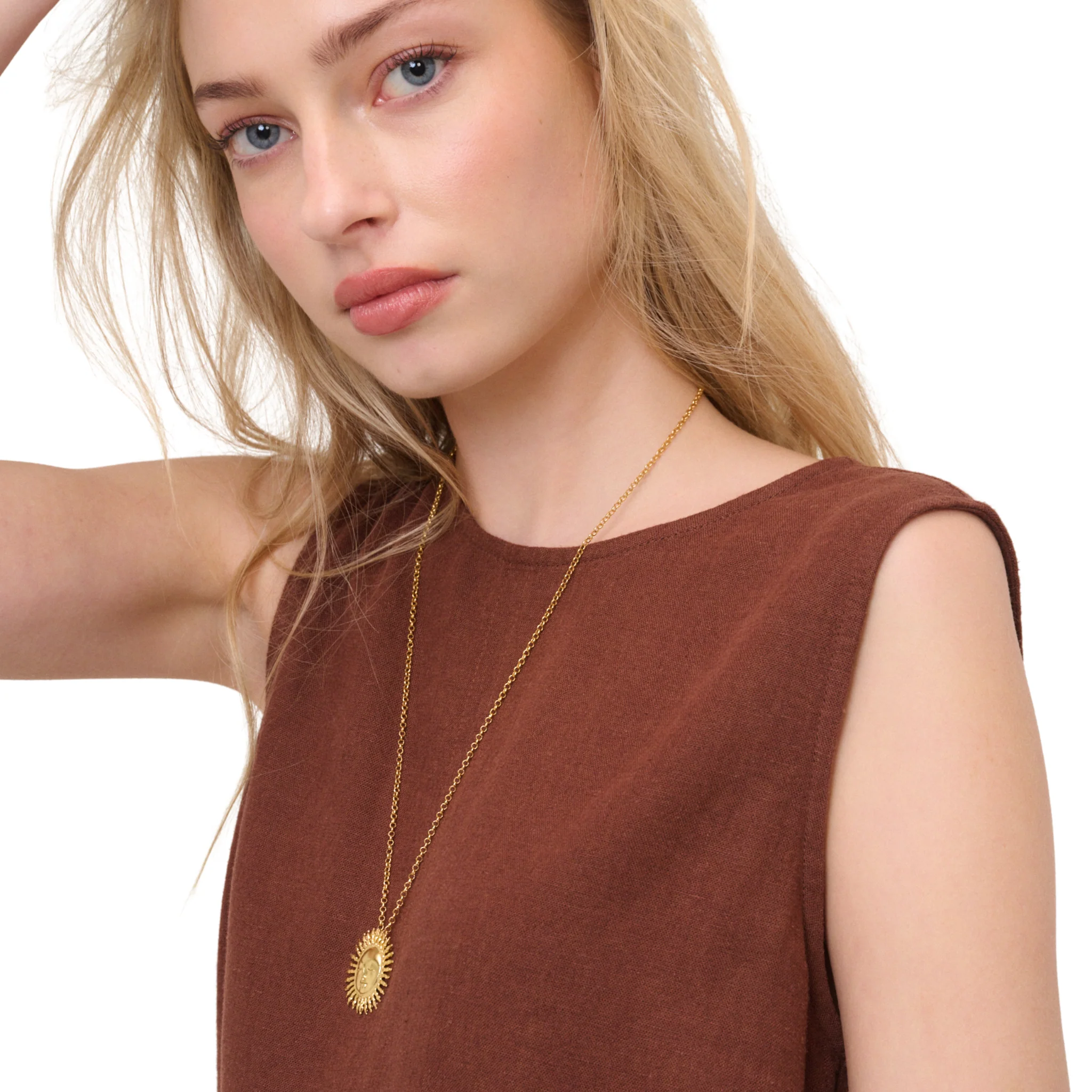 Womens Nobody's Child Brown Stirling Linen Tank Top - Image 3