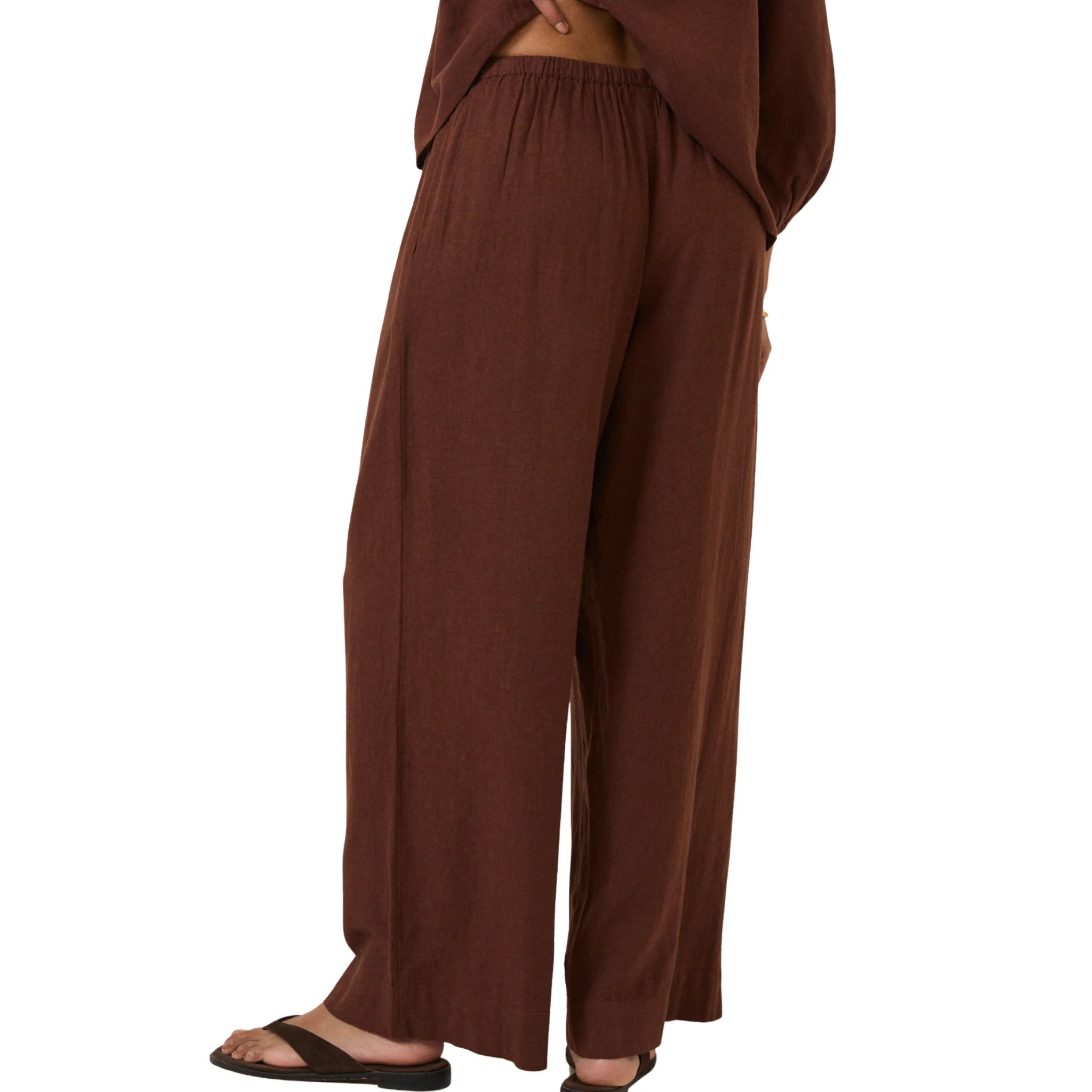 Womens Nobody's Child Brown Tadlow Linen Trousers - Image 4