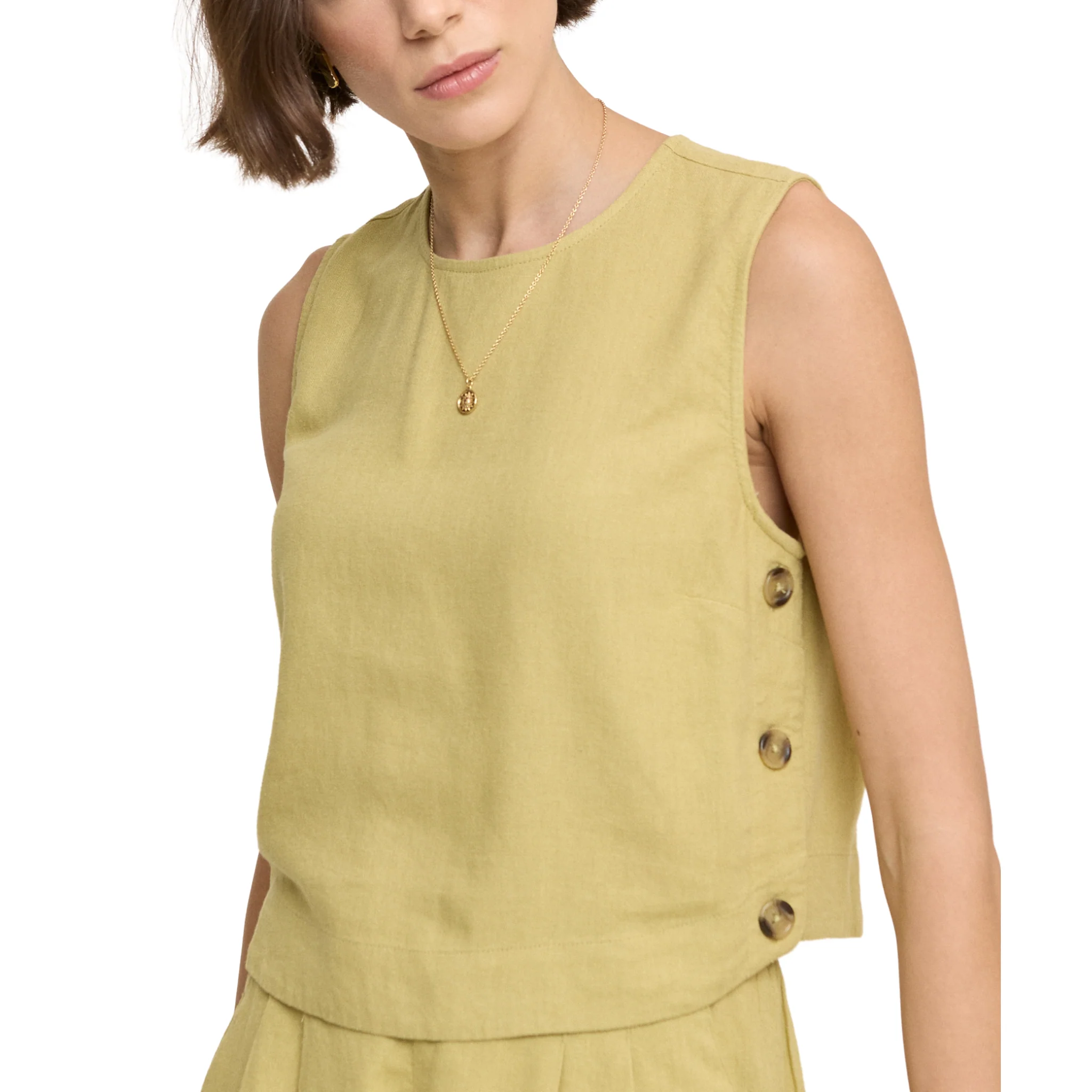 Womens Nobody's Child Green Dew Button Side Top - Image 2