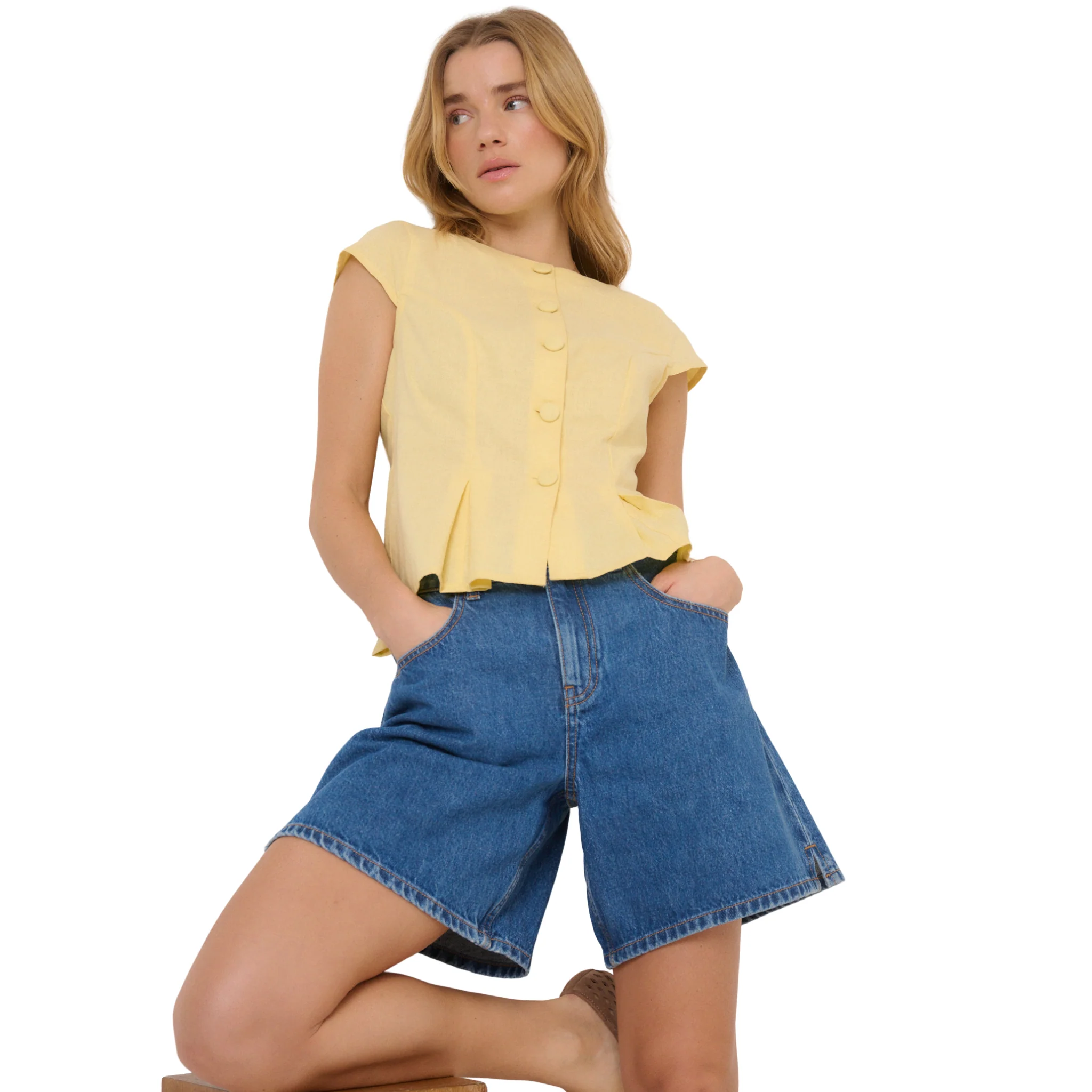 Womens Nobody's Child Yellow Gretchen Top - Image 4