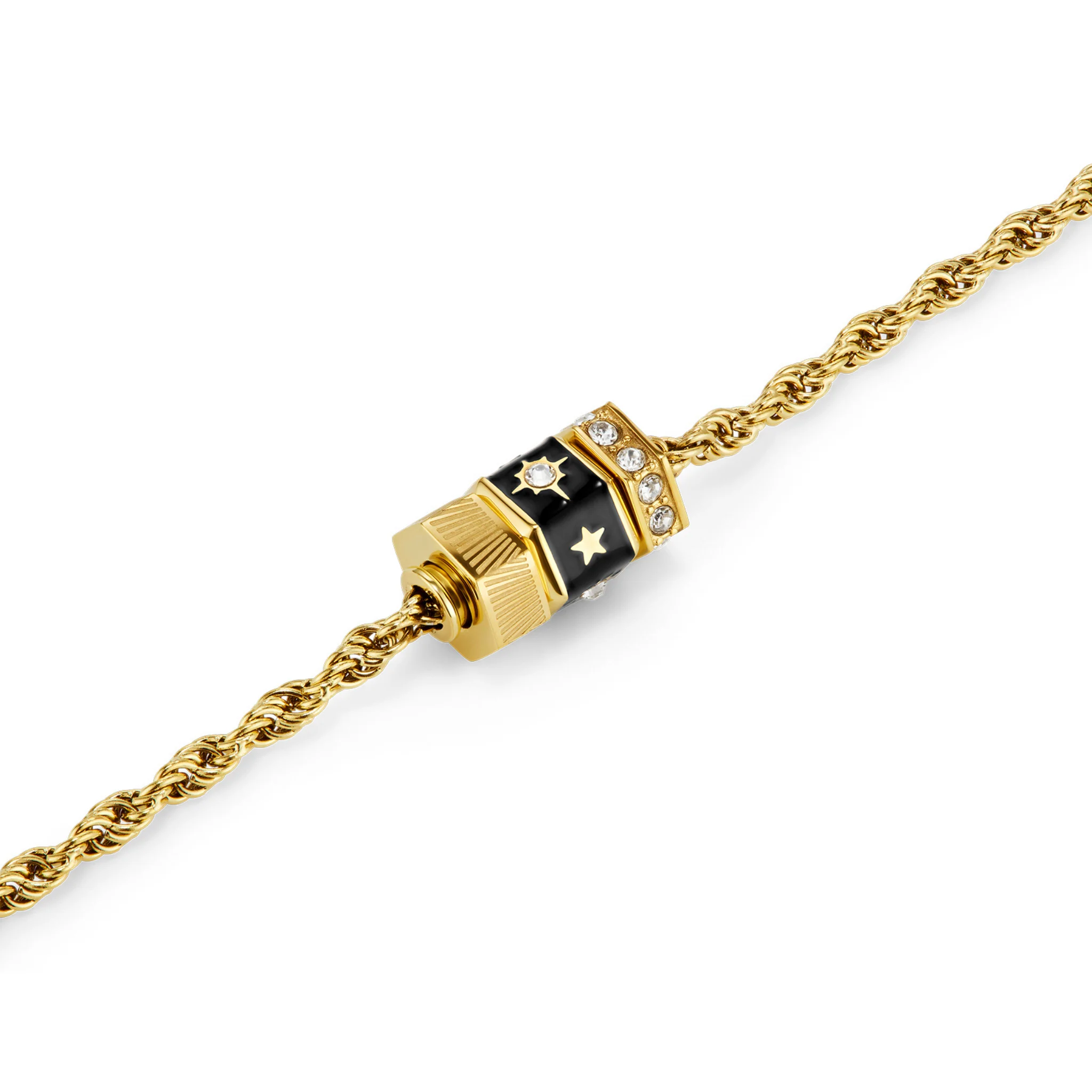 Womens Olivia Burton Gold/Black Bead Charms Bracelet - Image 3