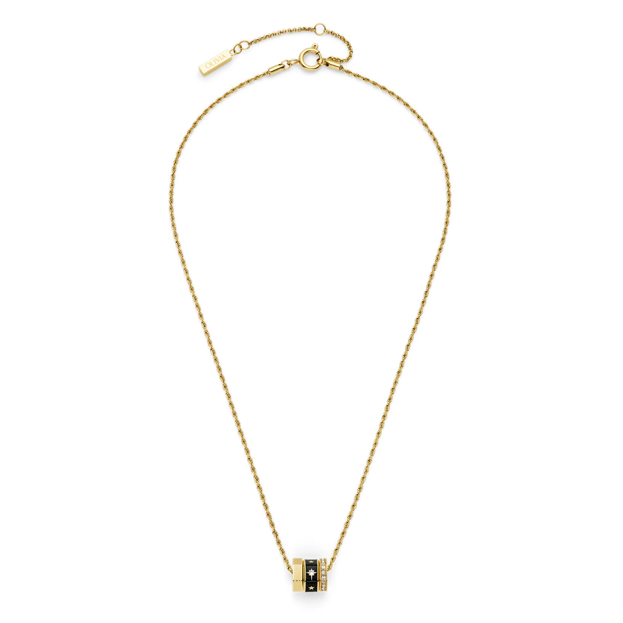 Womens Olivia Burton Gold/Black Bead Charms Necklace - Image 2
