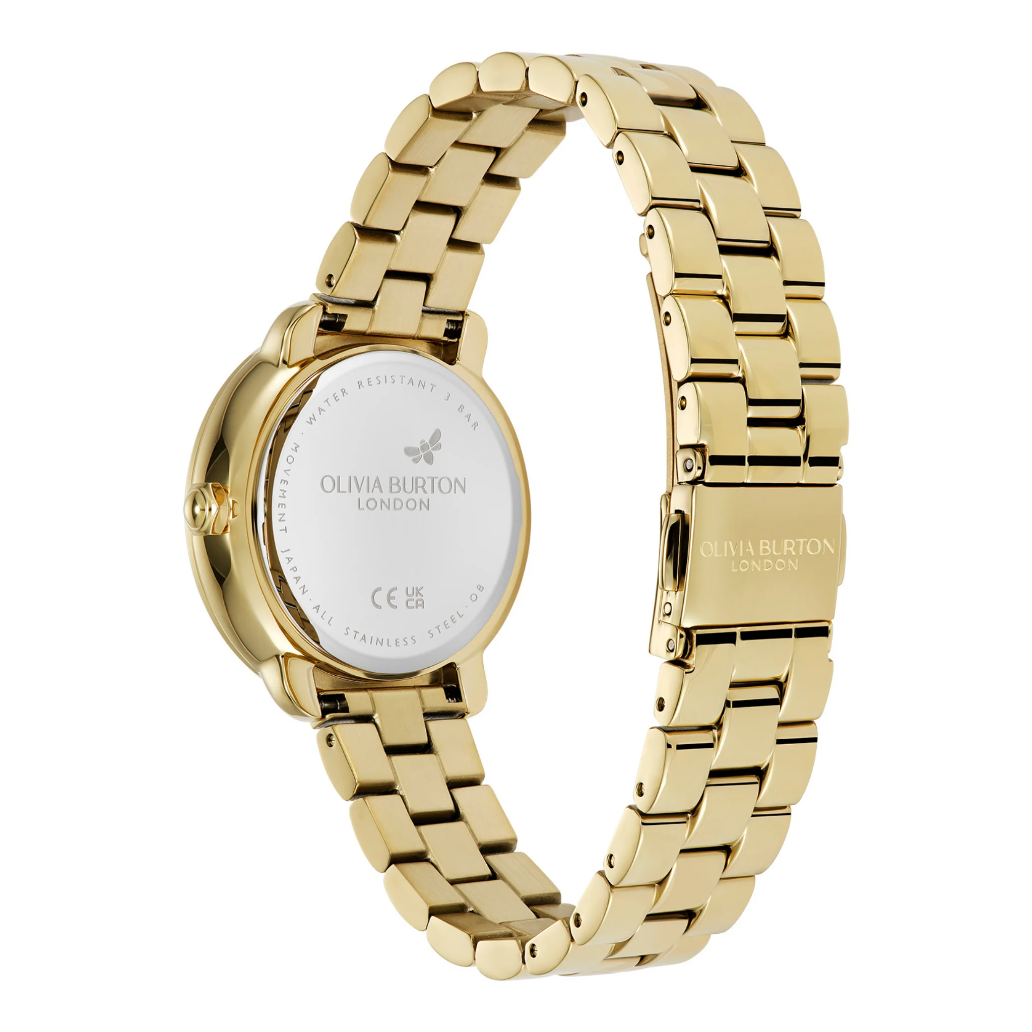 Womens Olivia Burton Gold/Black Moonphase Bracelet Watch - Image 3