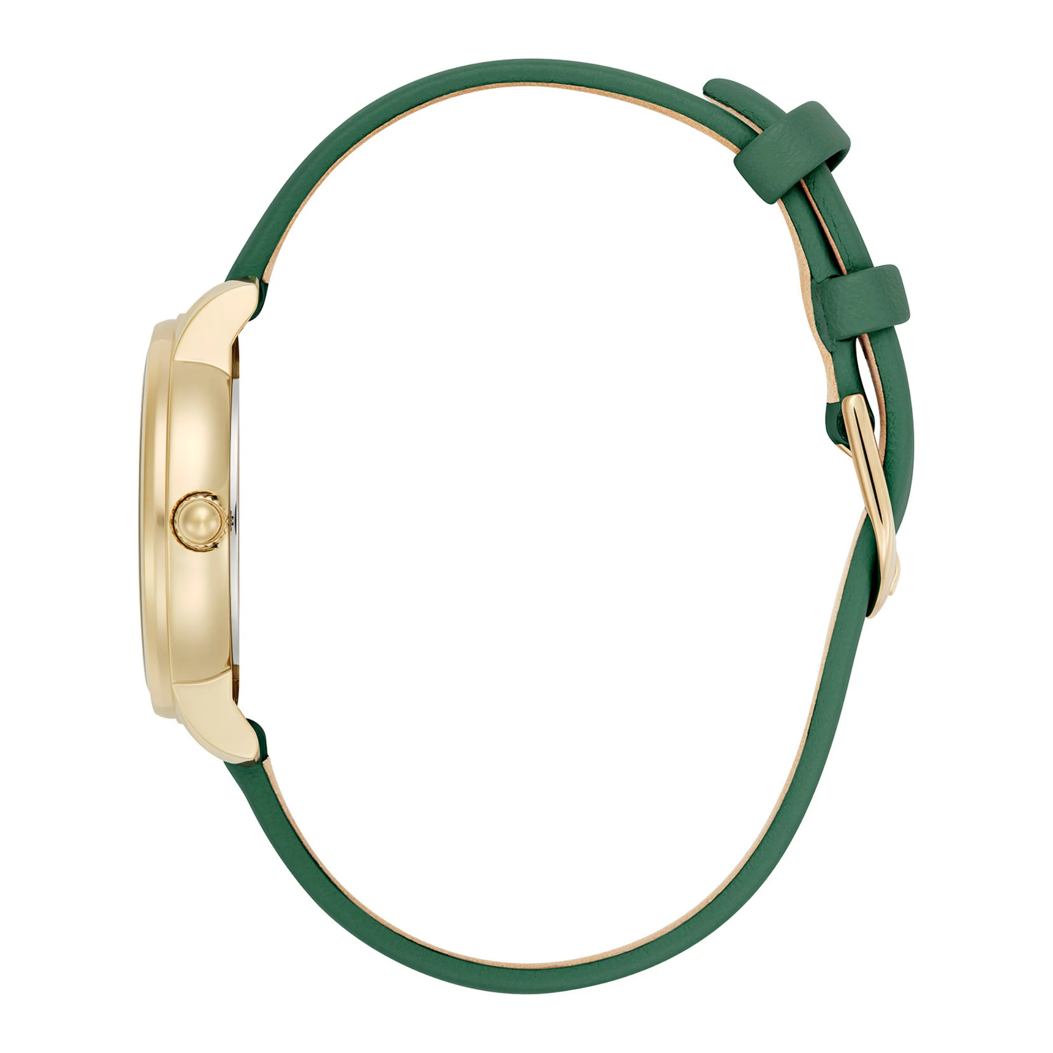 Womens Olivia Burton Gold/Deep Green Westbourne Leather Strap Watch - Image 3