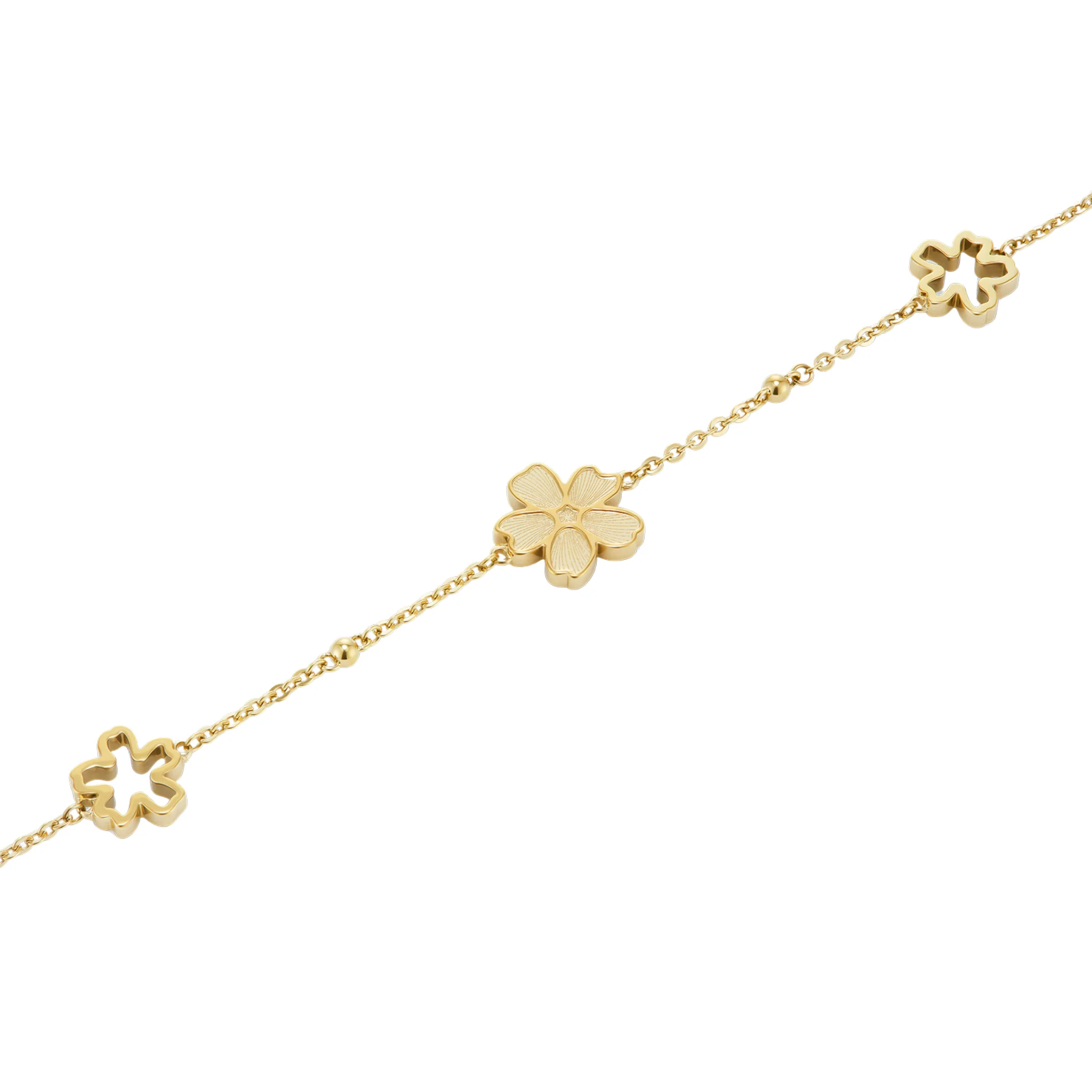 Womens Olivia Burton Gold Floral Forget Me Not Bracelet - Image 3