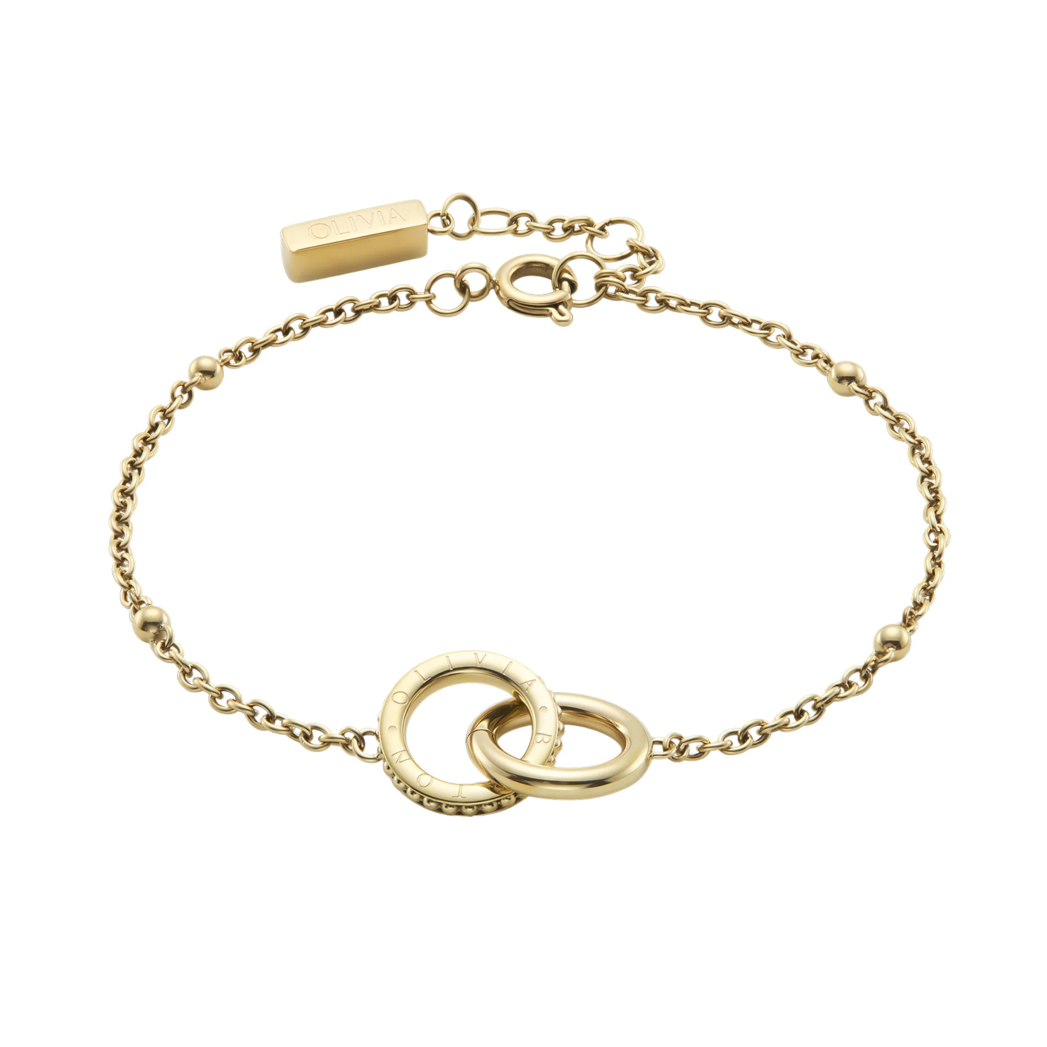 Womens Olivia Burton Gold/Forest Green Watch & Interlock Bracelet Gift Set - Image 3