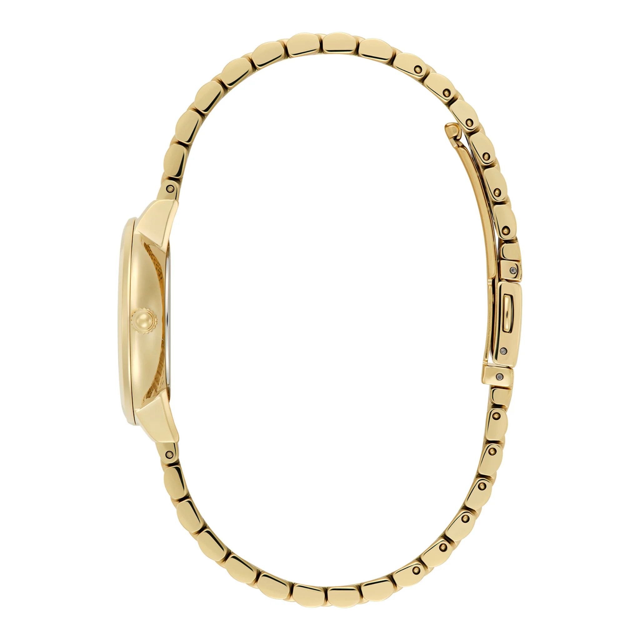 Womens Olivia Burton Gold/Green Ultra Slim Honeycomb Watch - Image 4