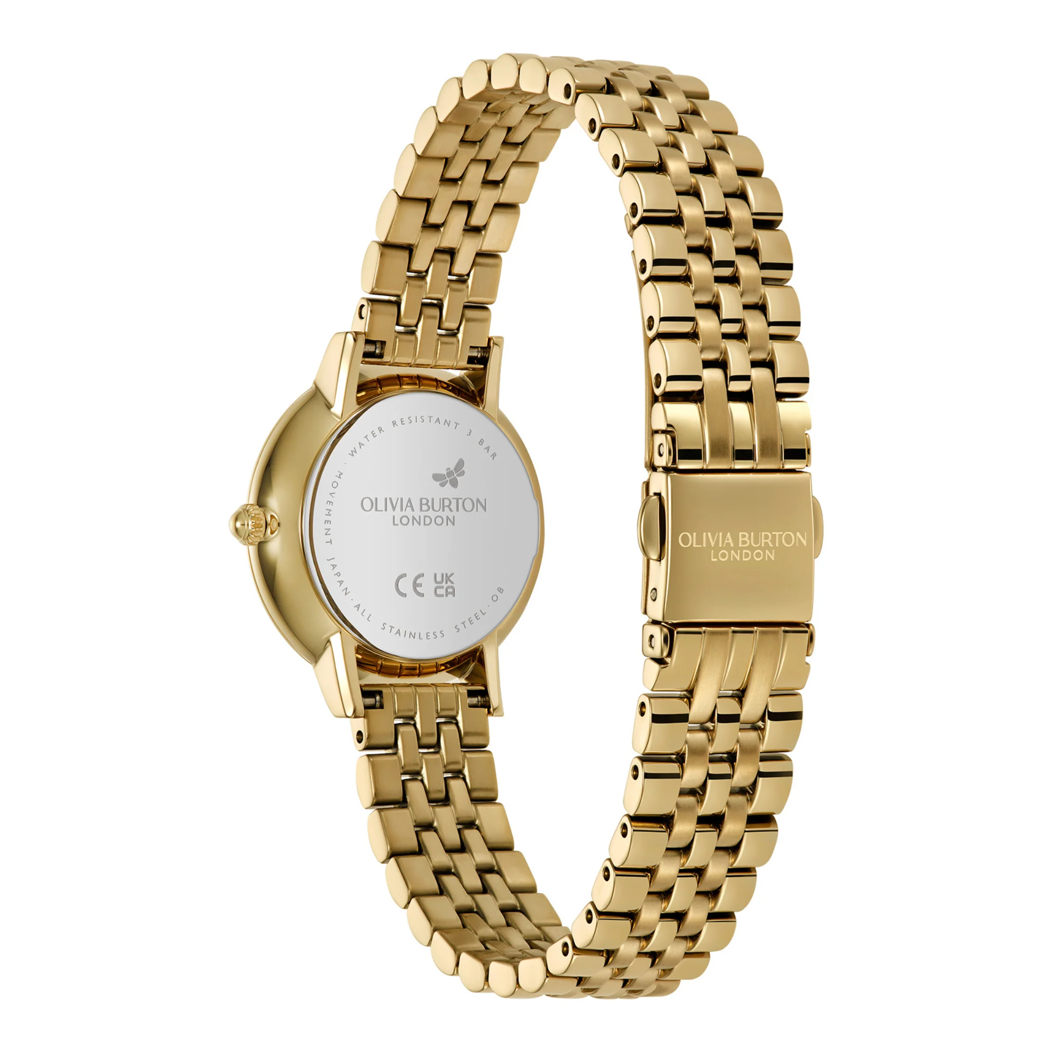 Womens Olivia Burton Gold/Green Ultra Slim Honeycomb Watch - Image 6