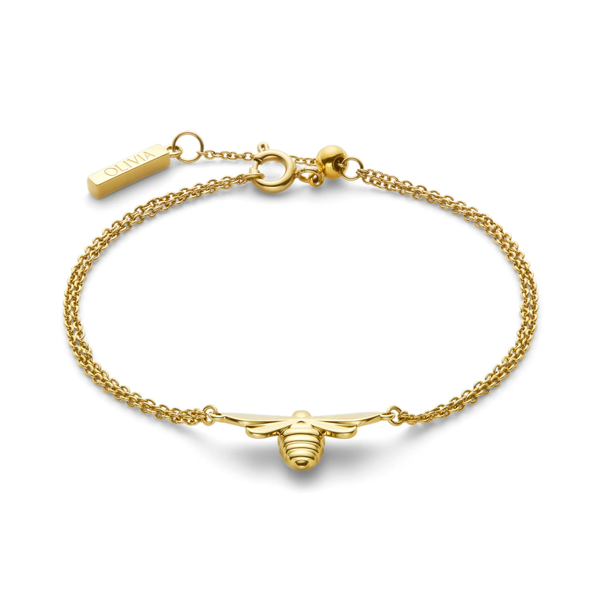 Womens Olivia Burton Gold Honey Bee Layered Bracelet - Image 2
