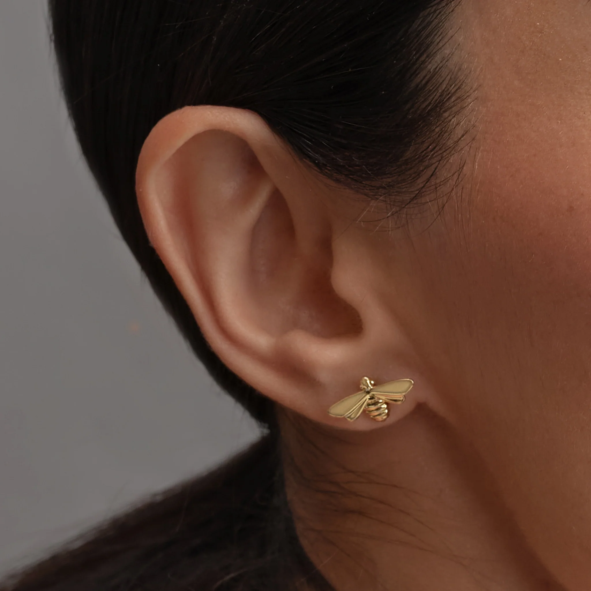 Womens Olivia Burton Gold Honey Bee Stud Earrings - Image 4