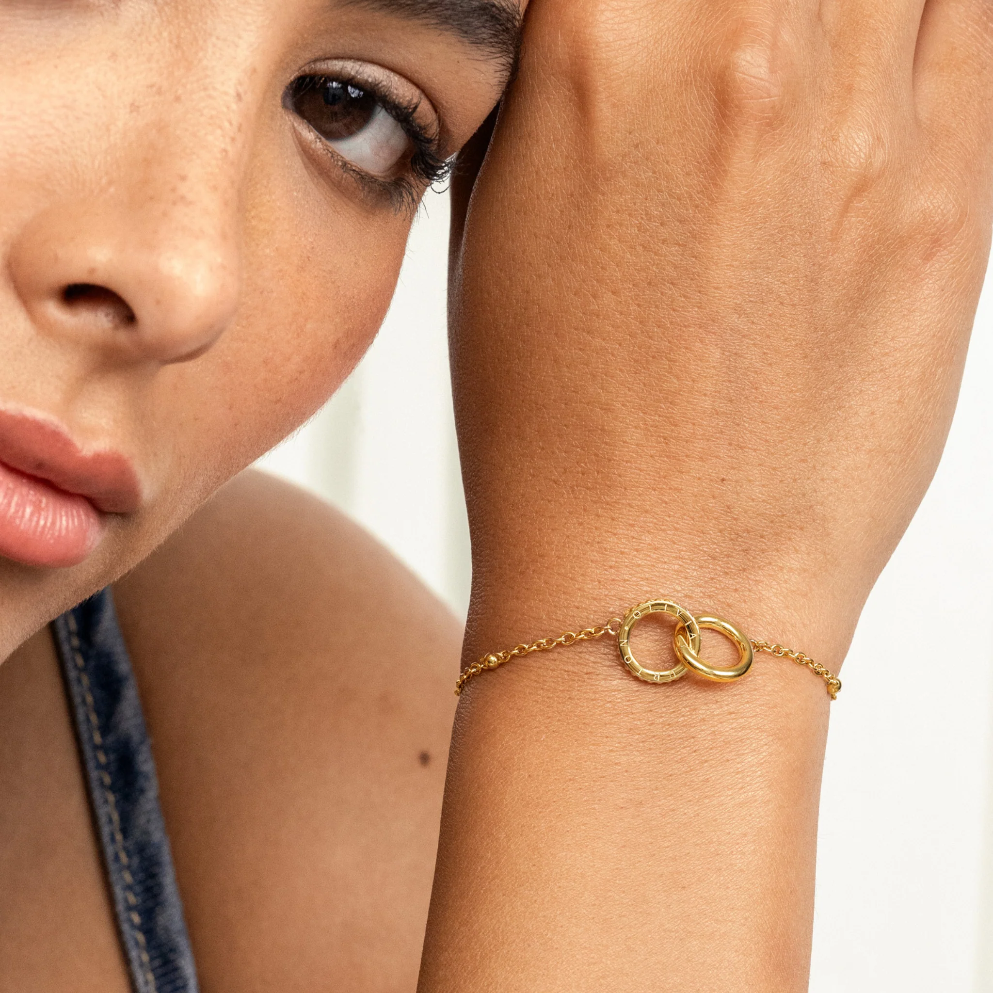 Womens Olivia Burton Gold Amity Interlock Bracelet - Image 2