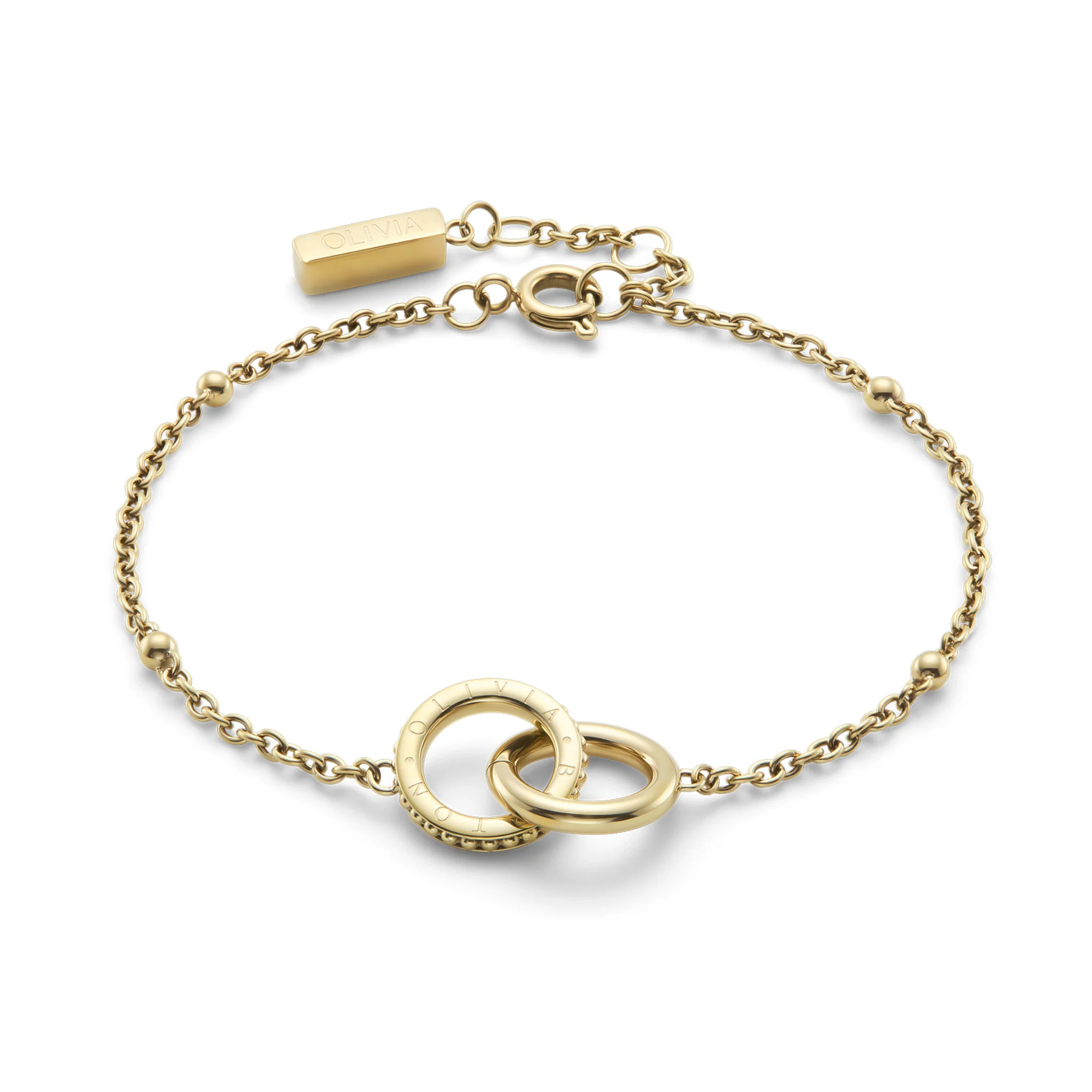 Womens Olivia Burton Gold Amity Interlock Bracelet - Image 3