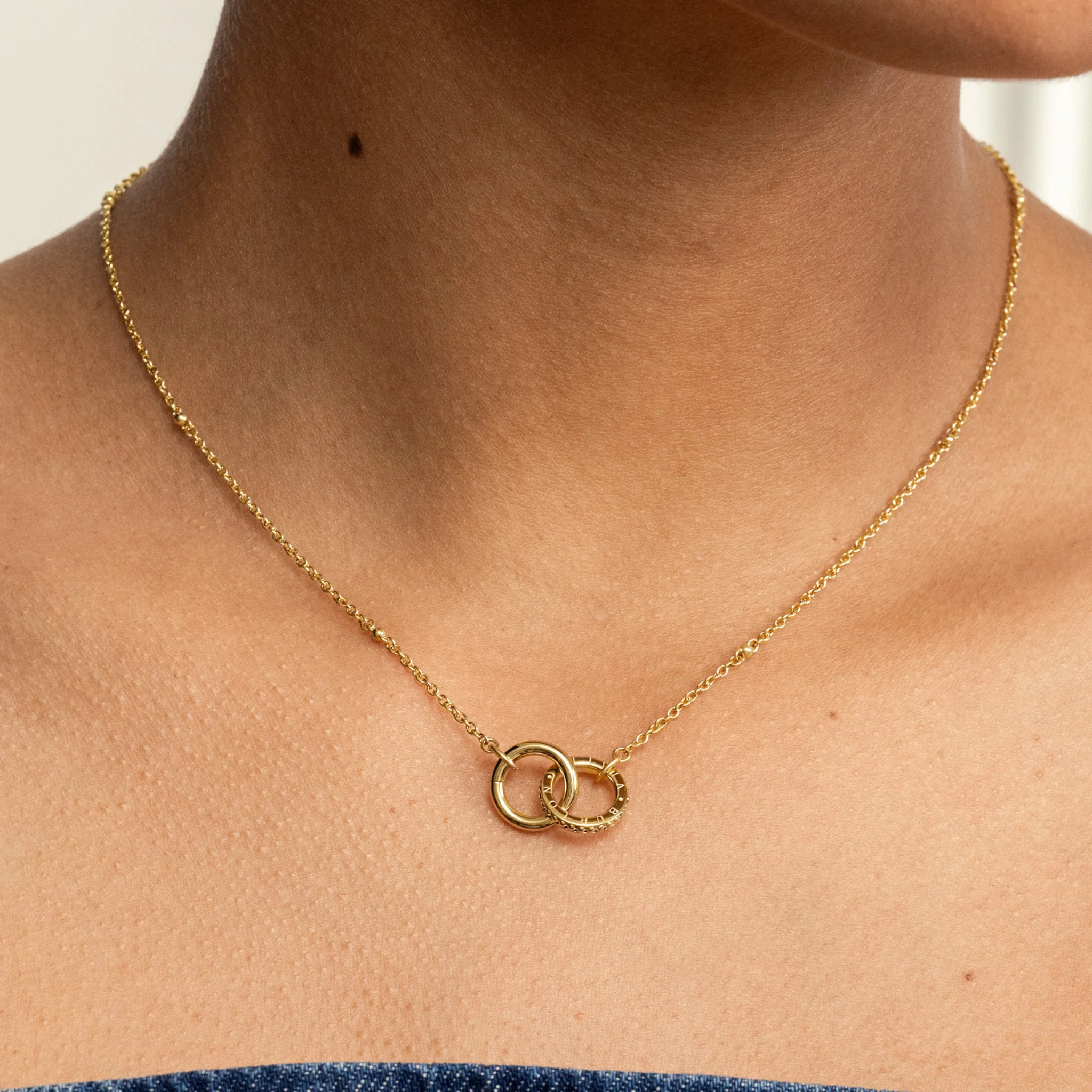 Womens Olivia Burton Gold Amity Interlock Necklace - Image 2