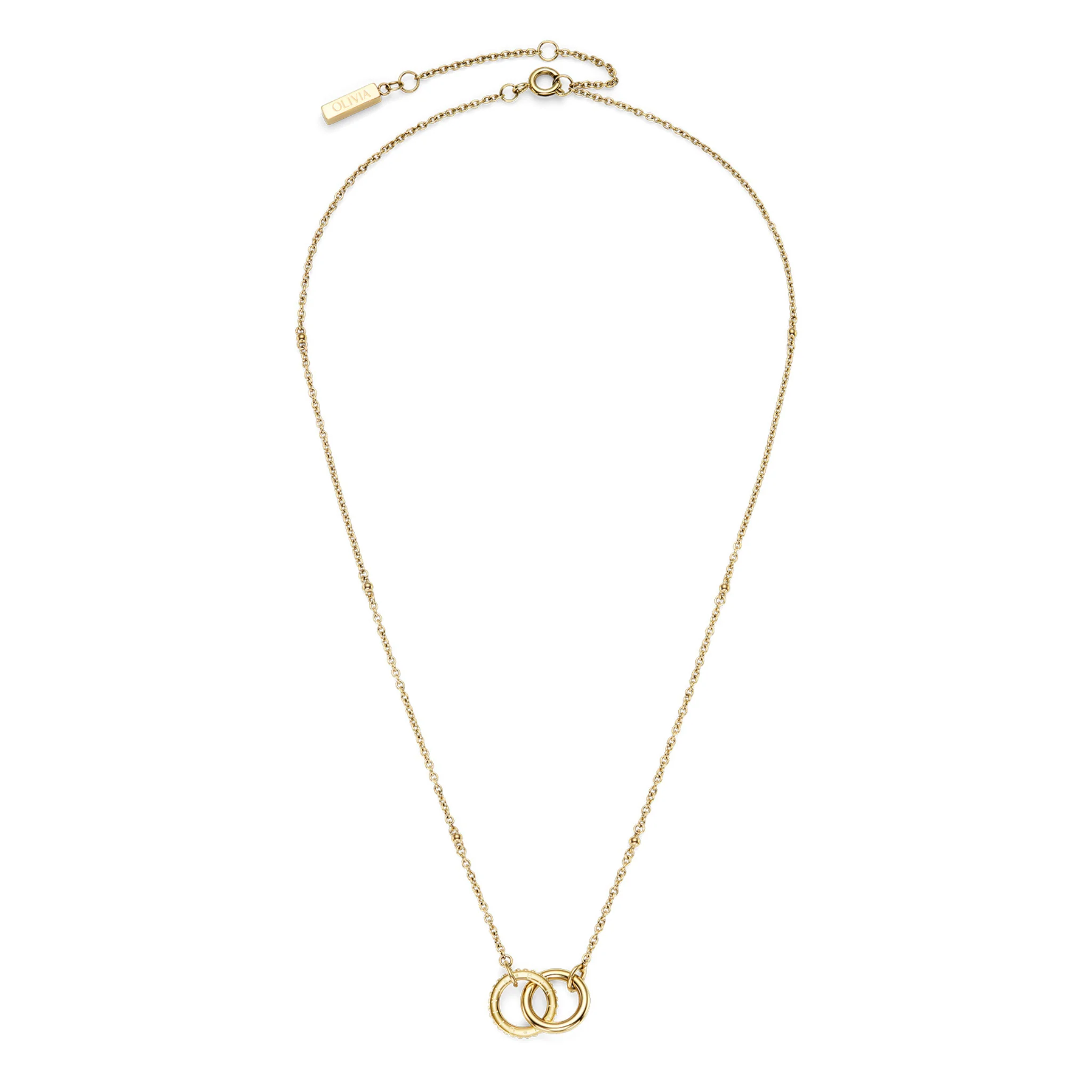 Womens Olivia Burton Gold Amity Interlock Necklace - Image 3