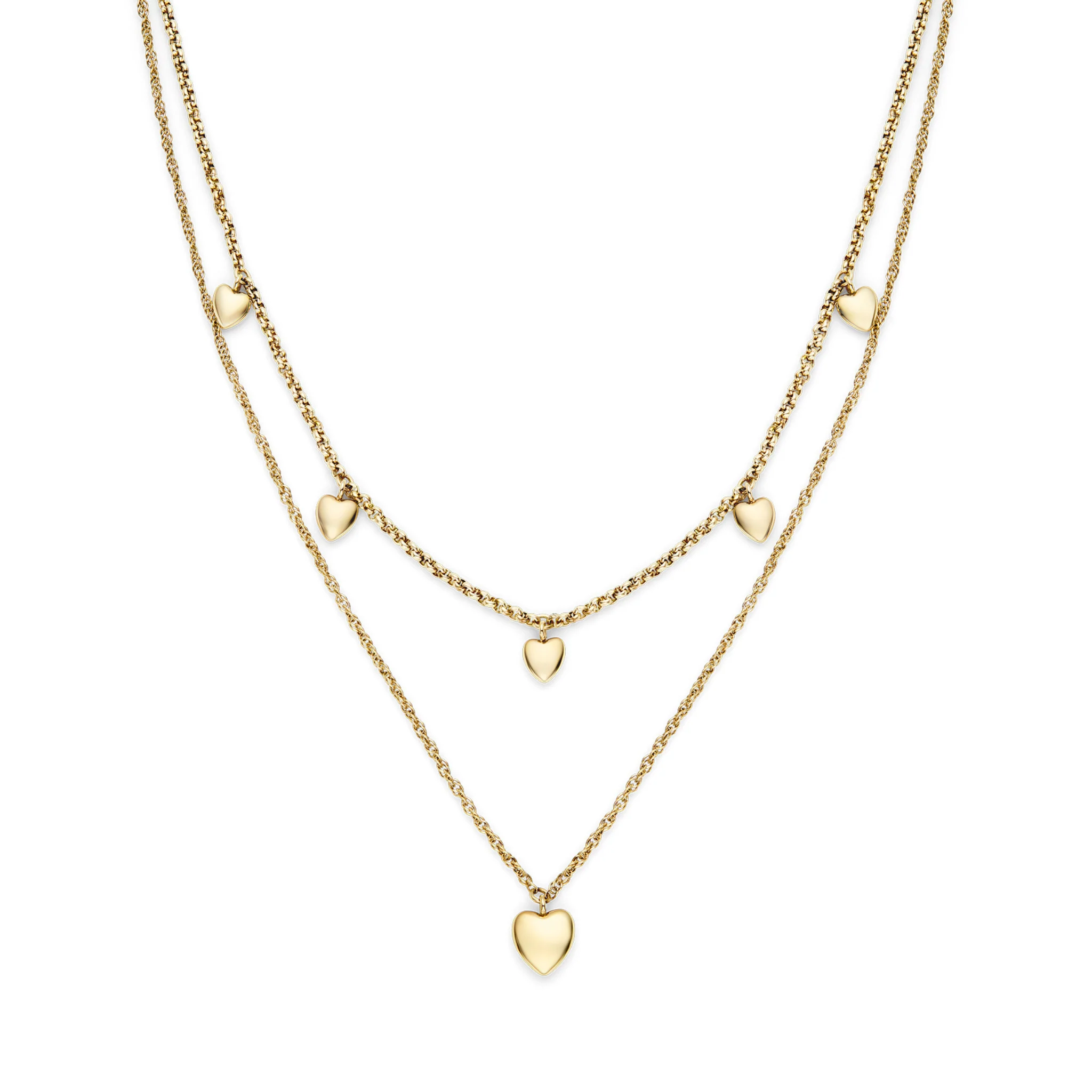 Womens Olivia Burton Gold Layered Mini Hearts Necklace - Image 2