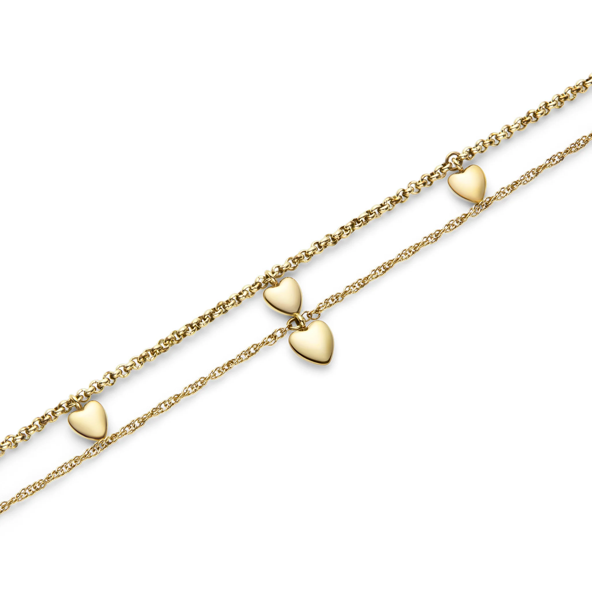 Womens Olivia Burton Gold Mini Hearts Chain Bracelet - Image 2