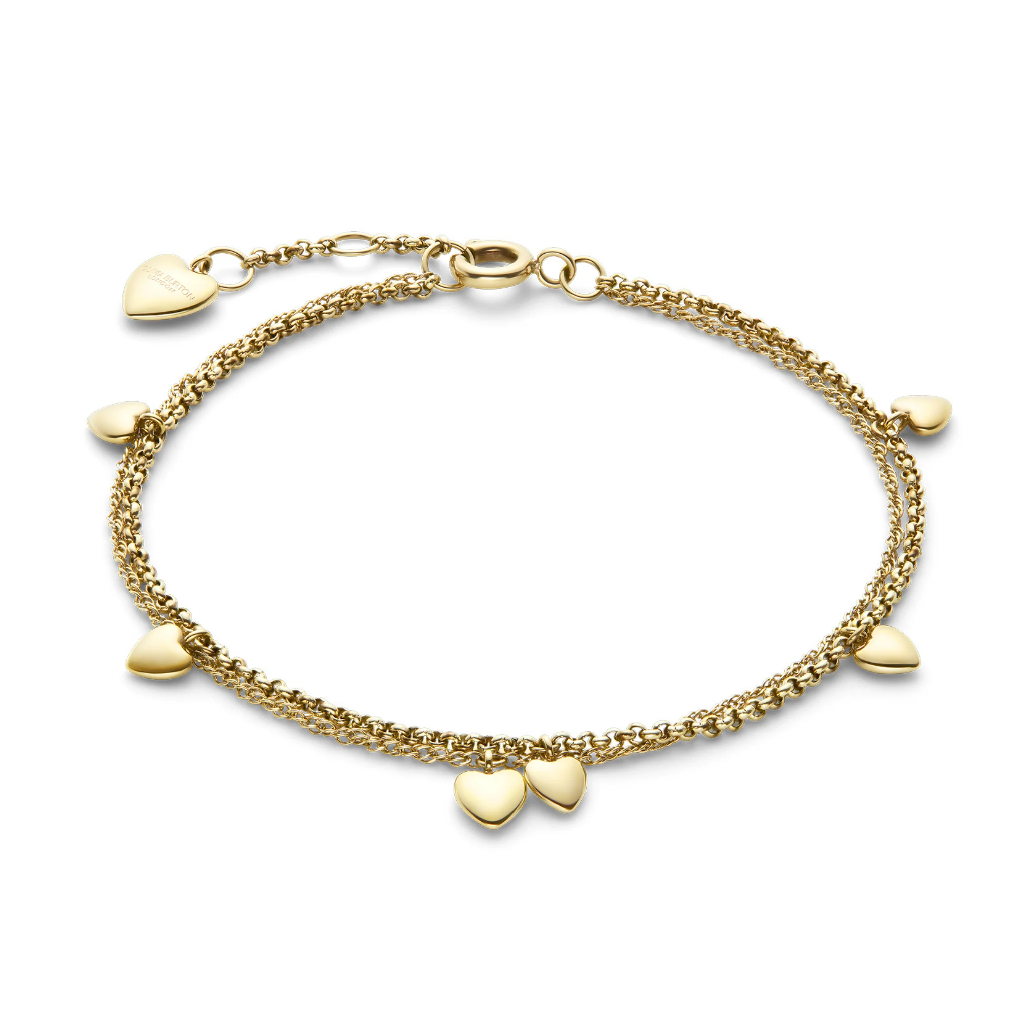 Womens Olivia Burton Gold Mini Hearts Chain Bracelet - Image 3