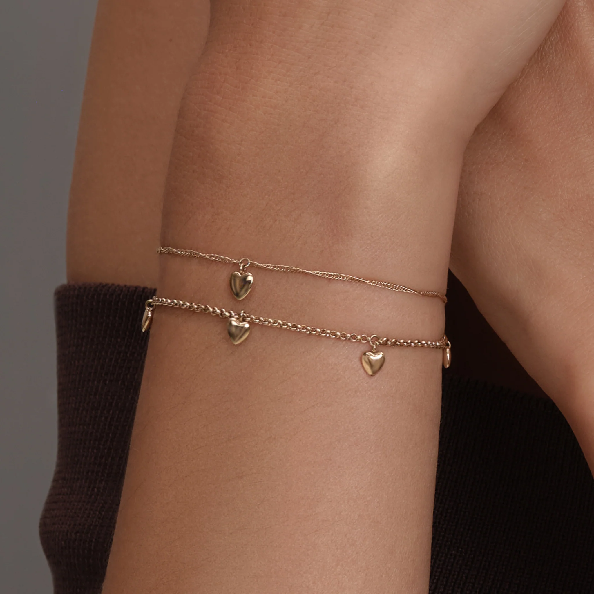 Womens Olivia Burton Gold Mini Hearts Chain Bracelet - Image 4