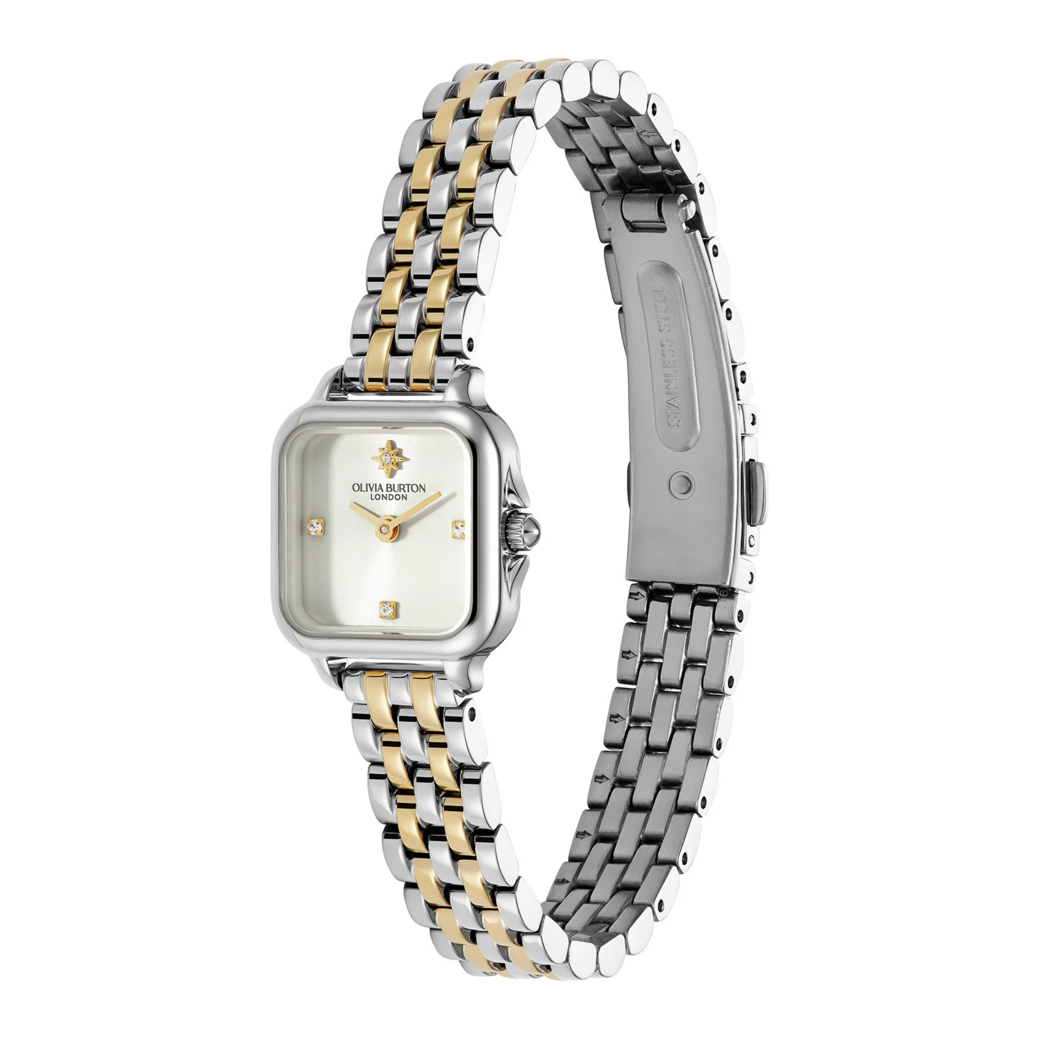 Womens Olivia Burton Ivory/Two Tone Mini Grosvenor Bracelet Watch - Image 2