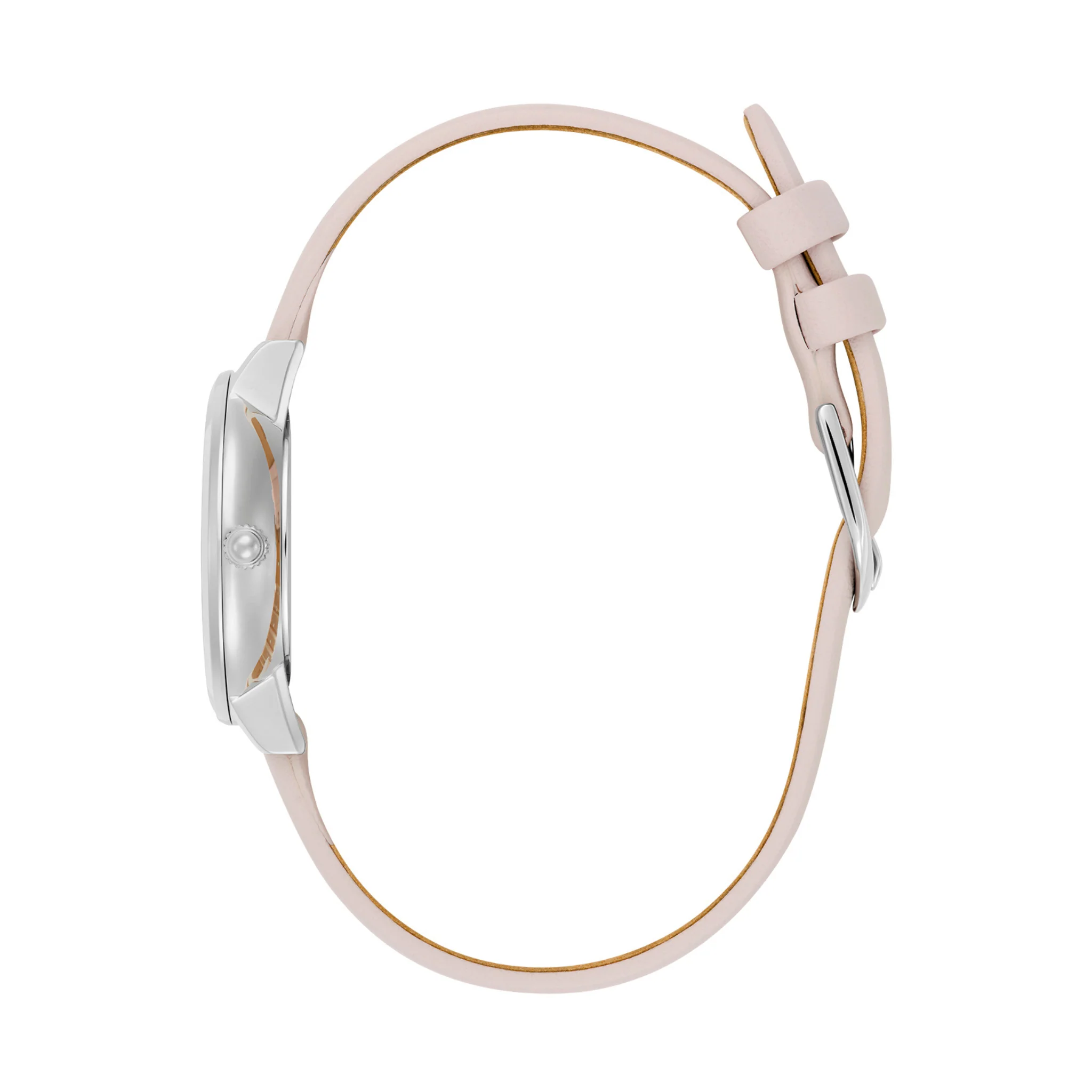 Womens Olivia Burton Pink Honeycomb Ultra Slim Leather Watch - Image 3