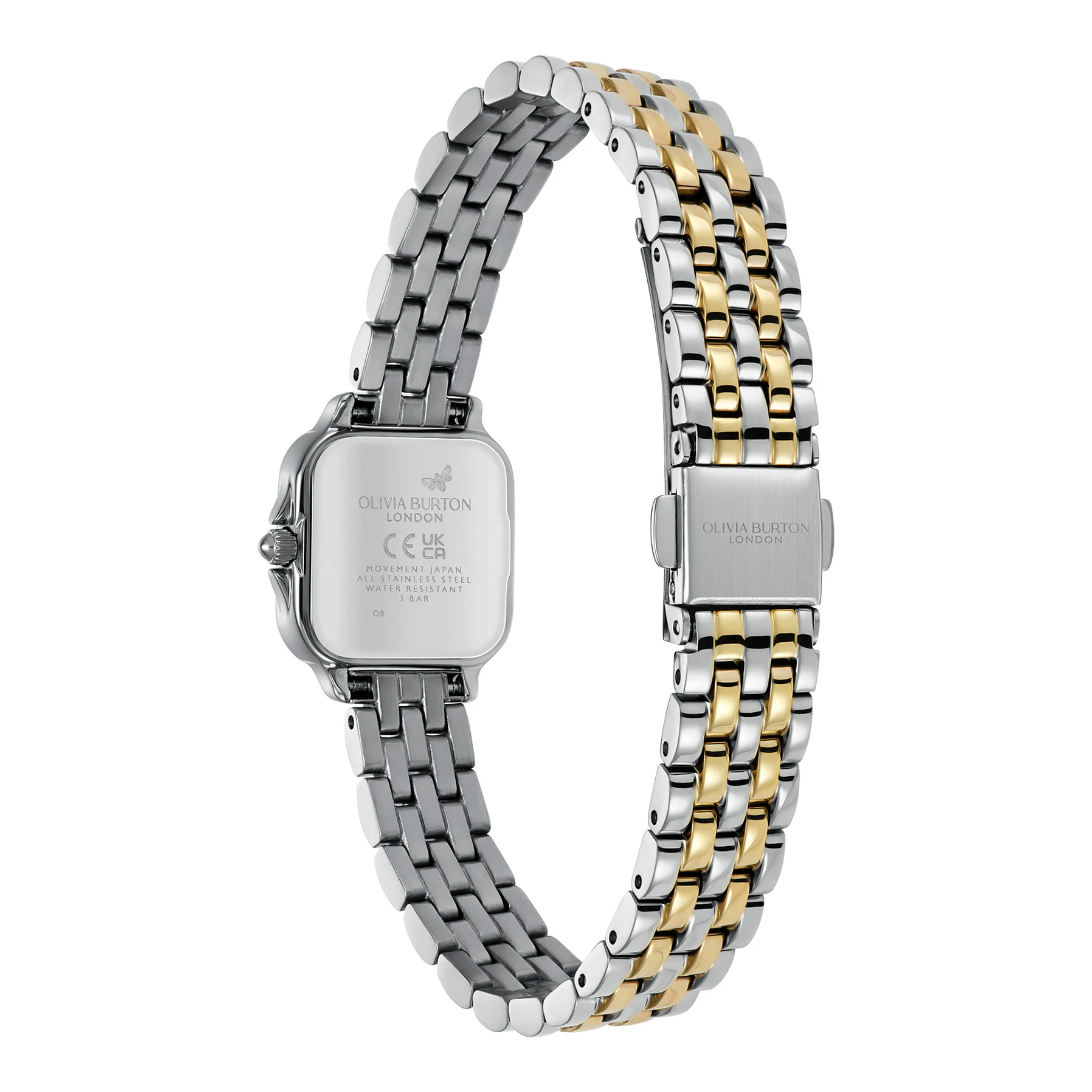 Womens Olivia Burton Silver/Blue Grosvenor Mini Watch - Image 5