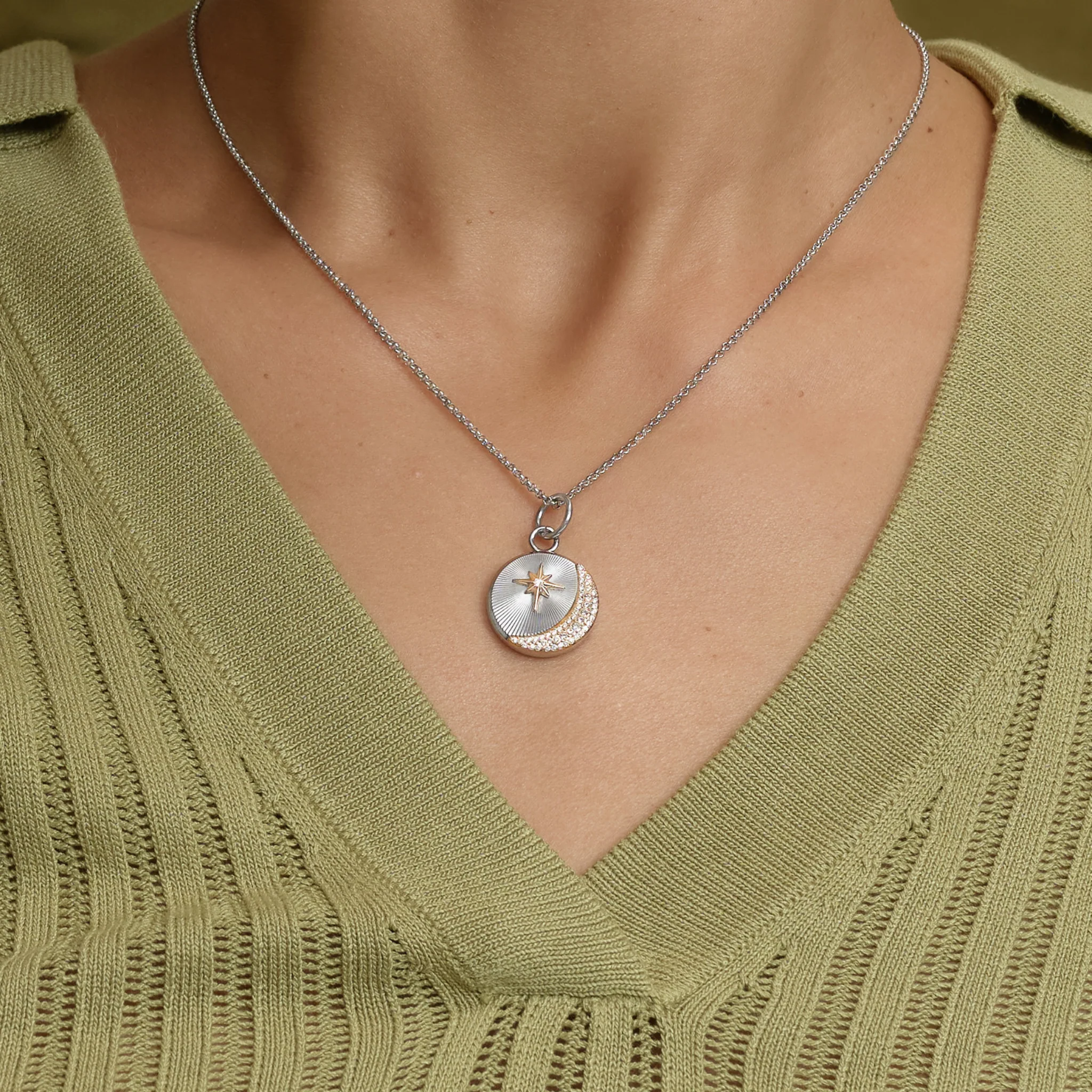 Womens Olivia Burton Silver Celestial Star & Moon Necklace - Image 4