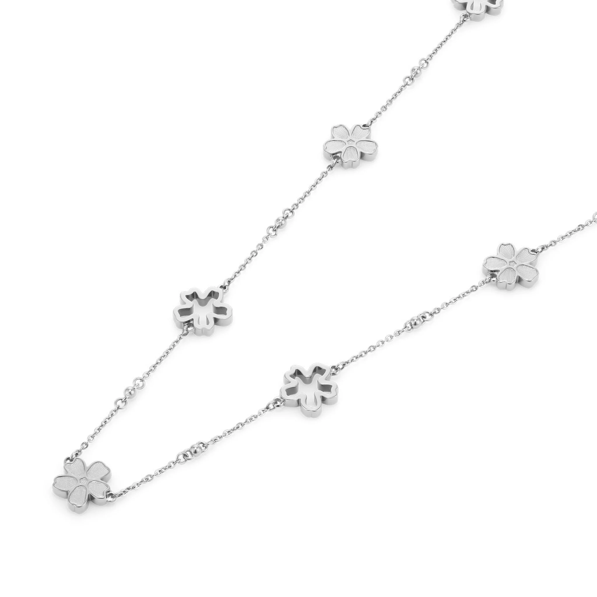 Womens Olivia Burton Silver Floral Forget Me Not Necklace - Image 2