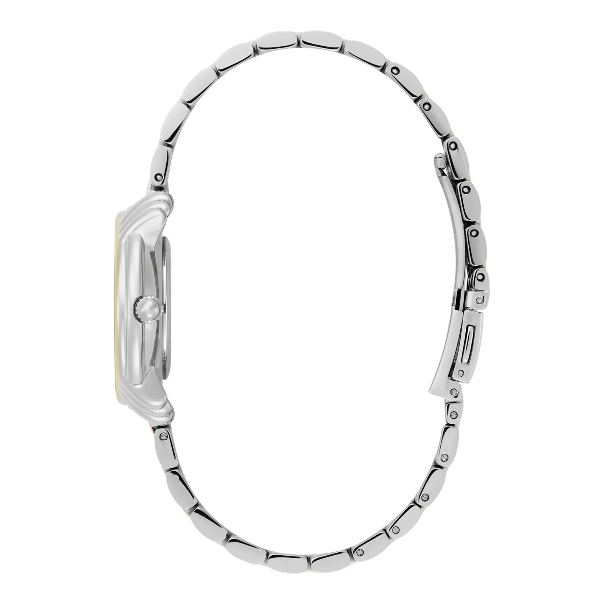 Womens Olivia Burton Silver/Gold/Black MOP Art Deco 2.0 Link Watch - Image 4