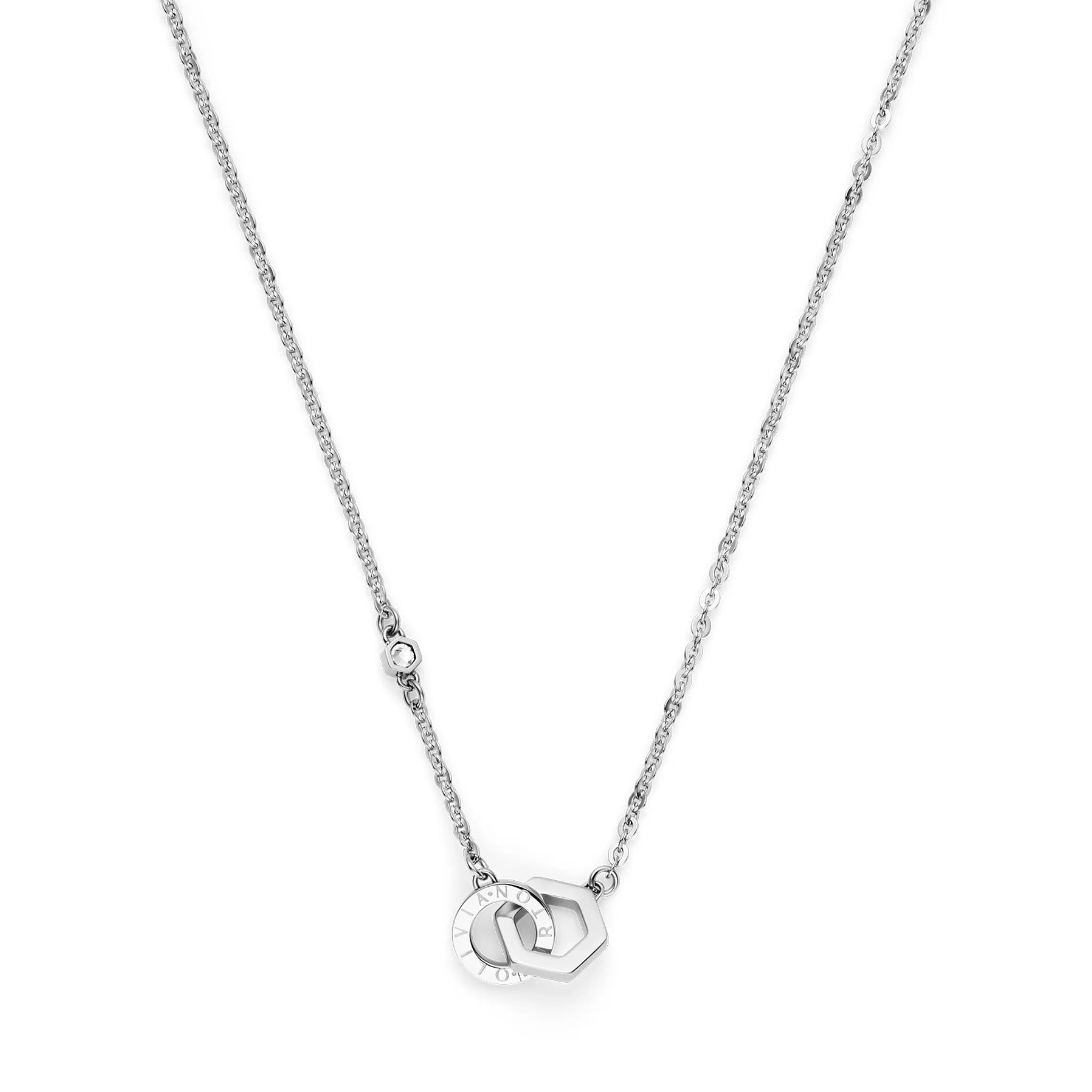 Womens Olivia Burton Silver Interlink Necklace & Bracelet Gift Set - Image 3