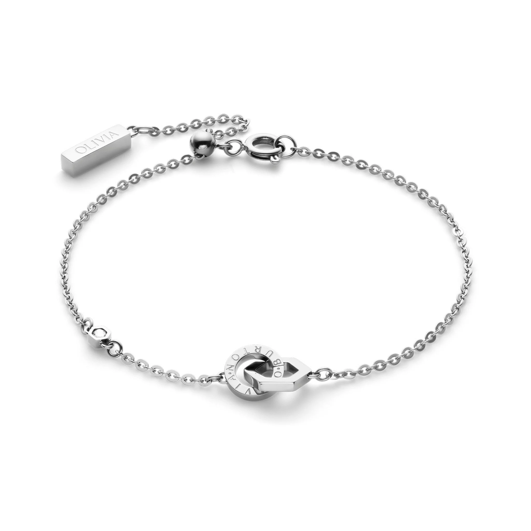Womens Olivia Burton Silver Interlink Necklace & Bracelet Gift Set - Image 4