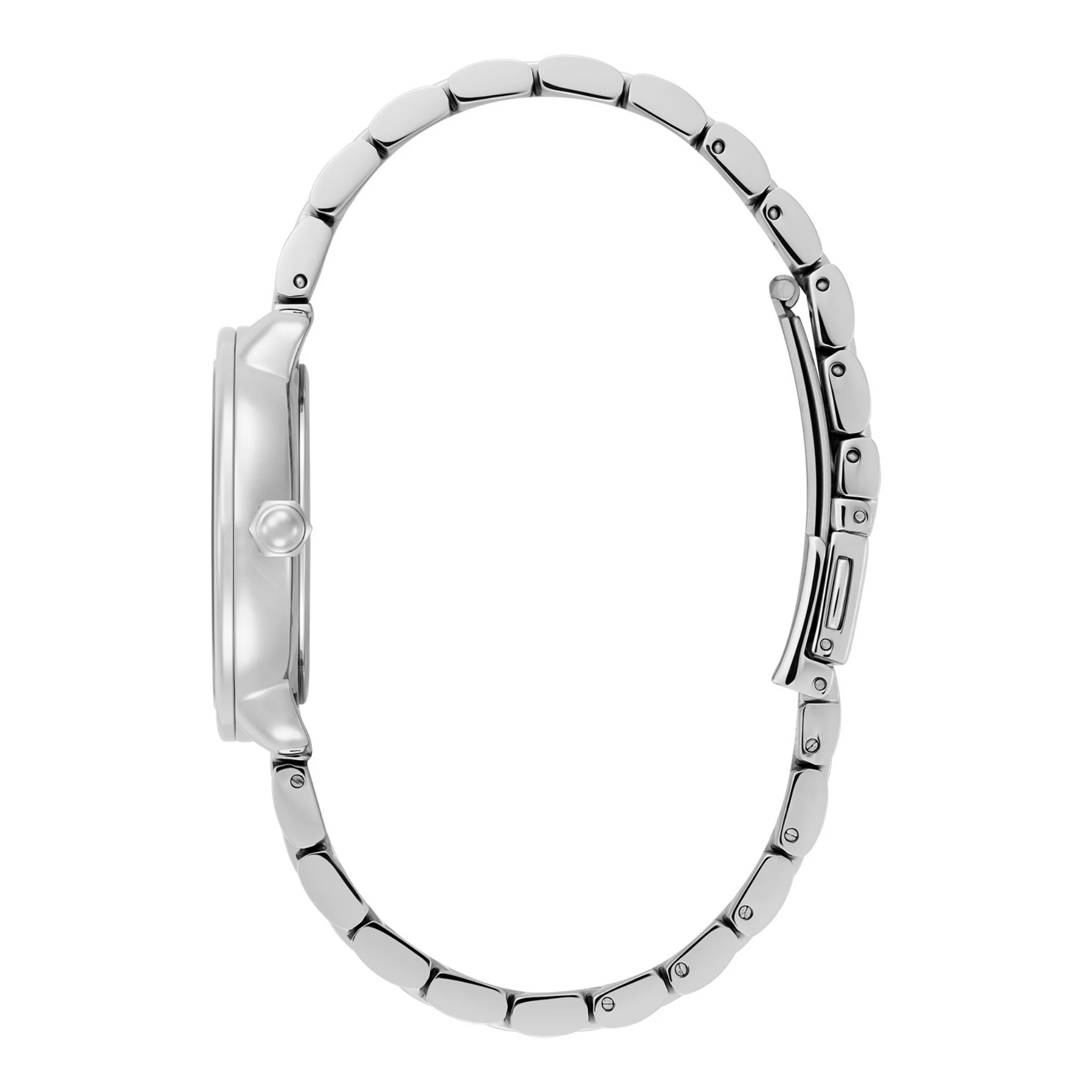 Womens Olivia Burton Silver/Light Pink Moonphase Bracelet Watch - Image 4