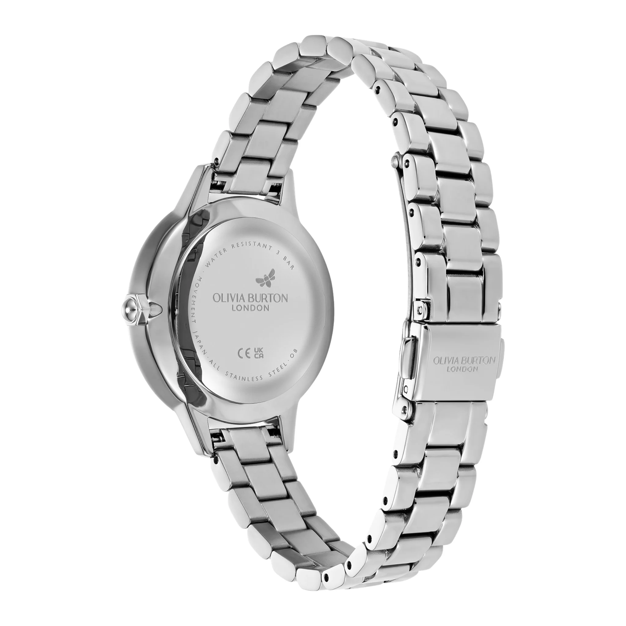 Womens Olivia Burton Silver/Pearlized Dial Captivate Bracelet Watch - Image 4