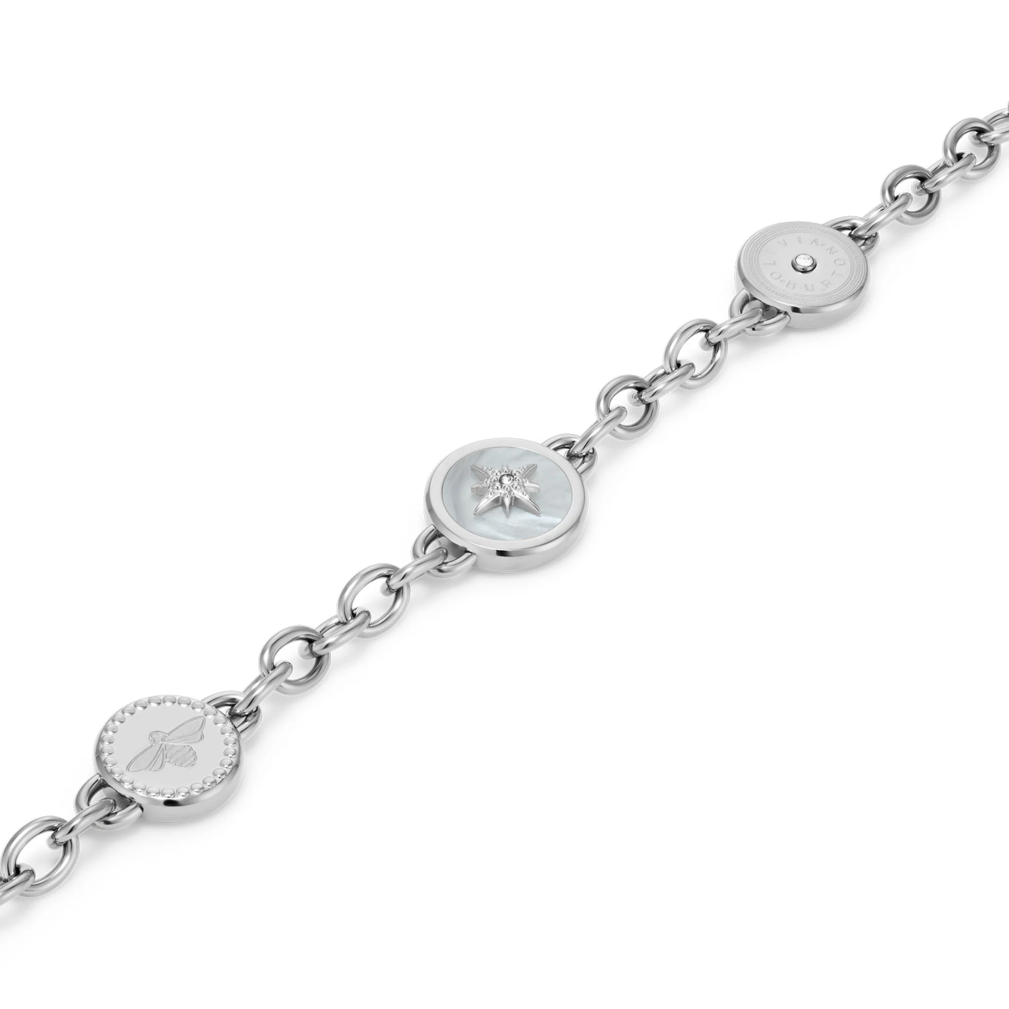 Womens Olivia Burton Silver Signature Bee Charm Bracelet - Image 4