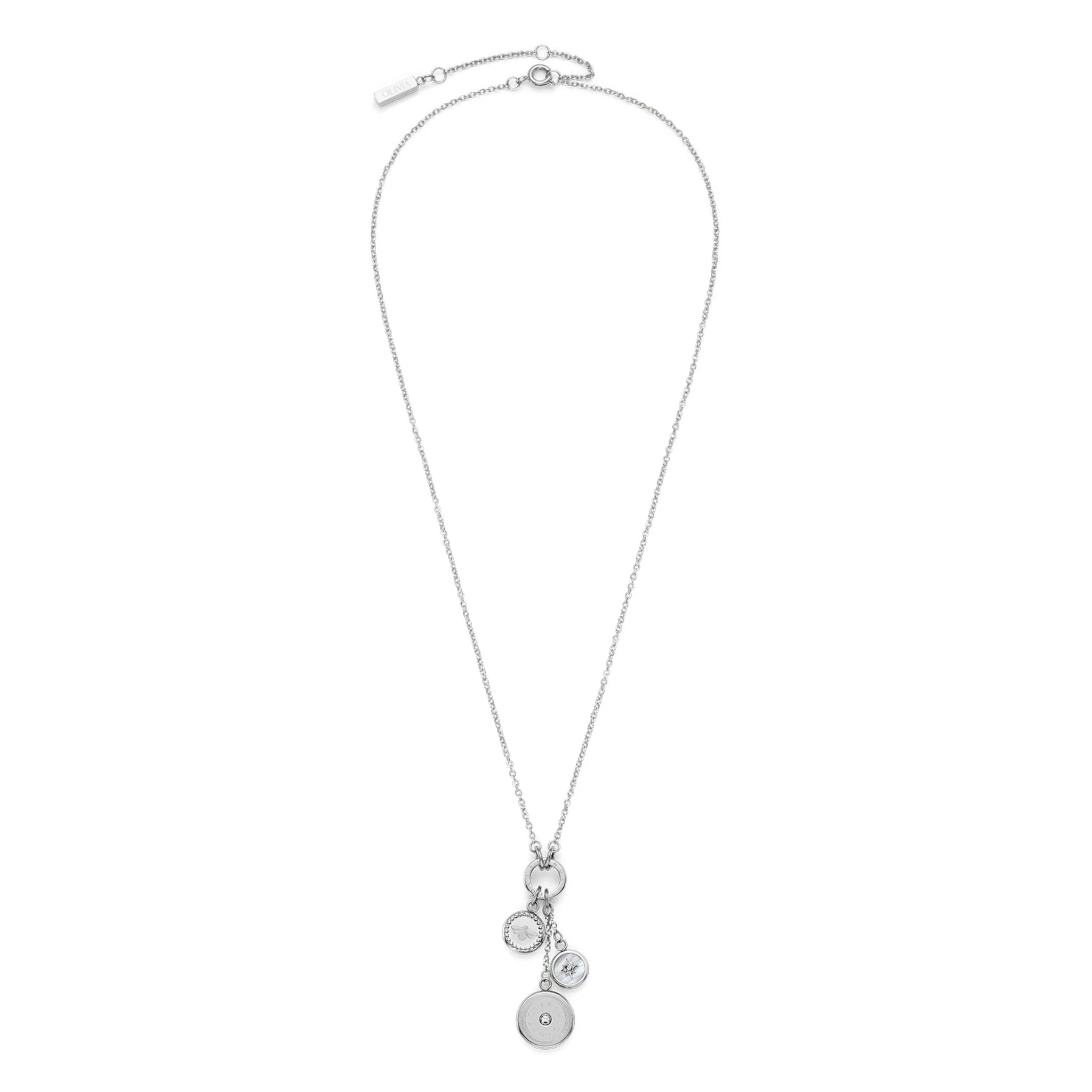 Womens Olivia Burton Silver Signature Charms Necklace - Image 3