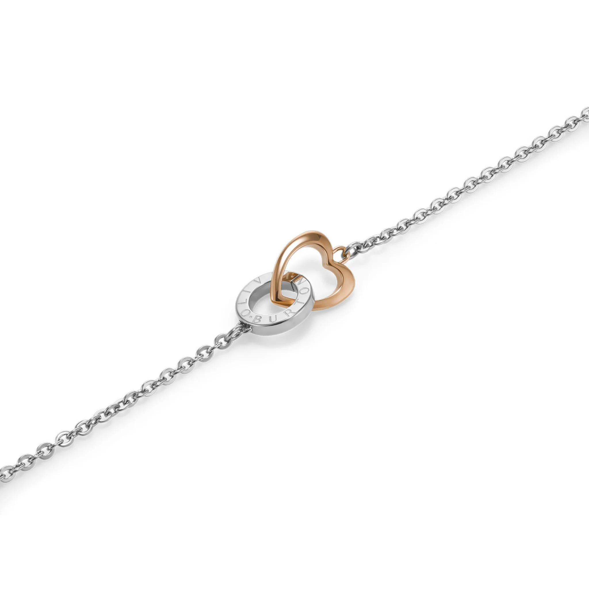 Womens Olivia Burton Silver/Two Tone Heart Interlink Bracelet - Image 4