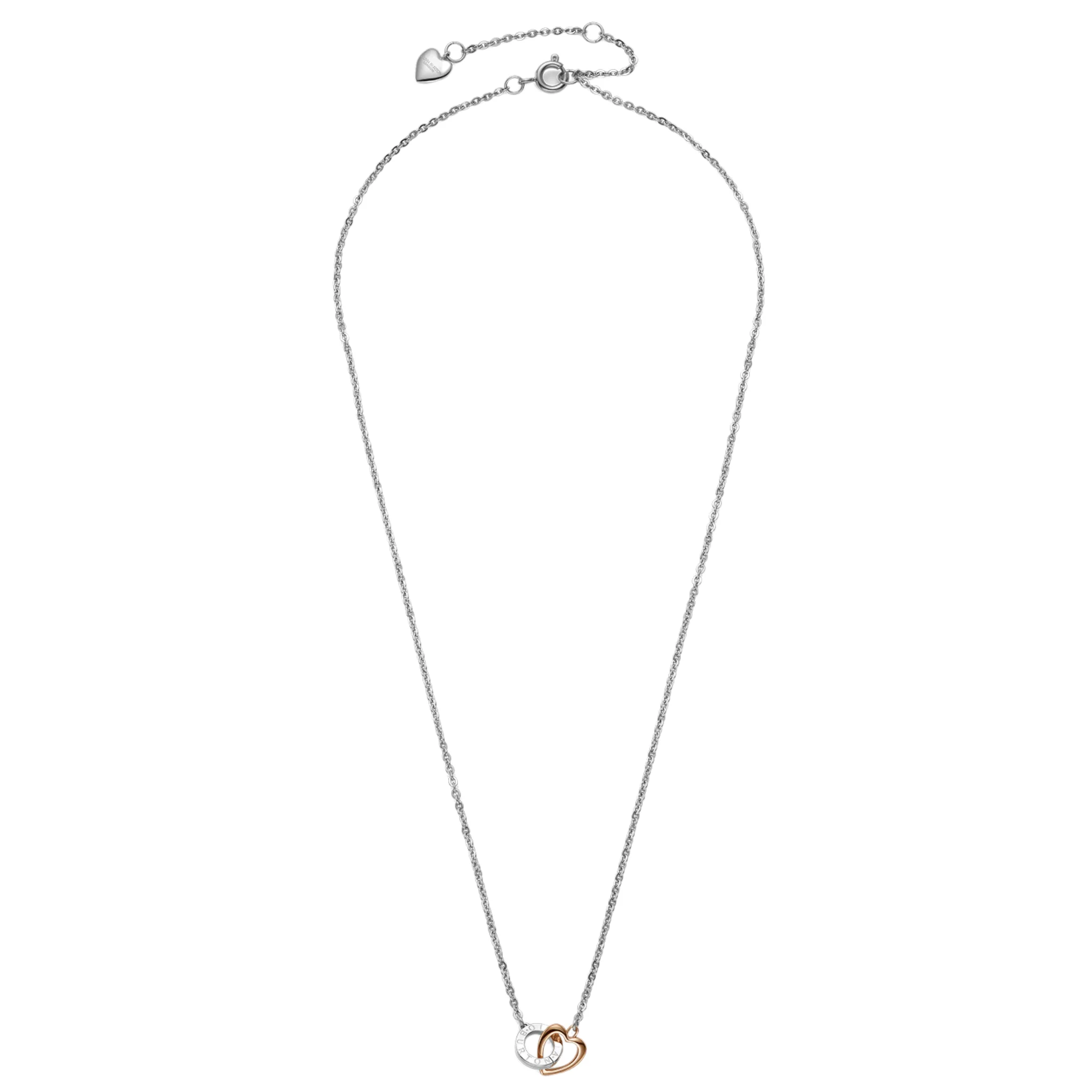 Womens Olivia Burton Silver/Two Tone Heart Interlink Necklace - Image 3